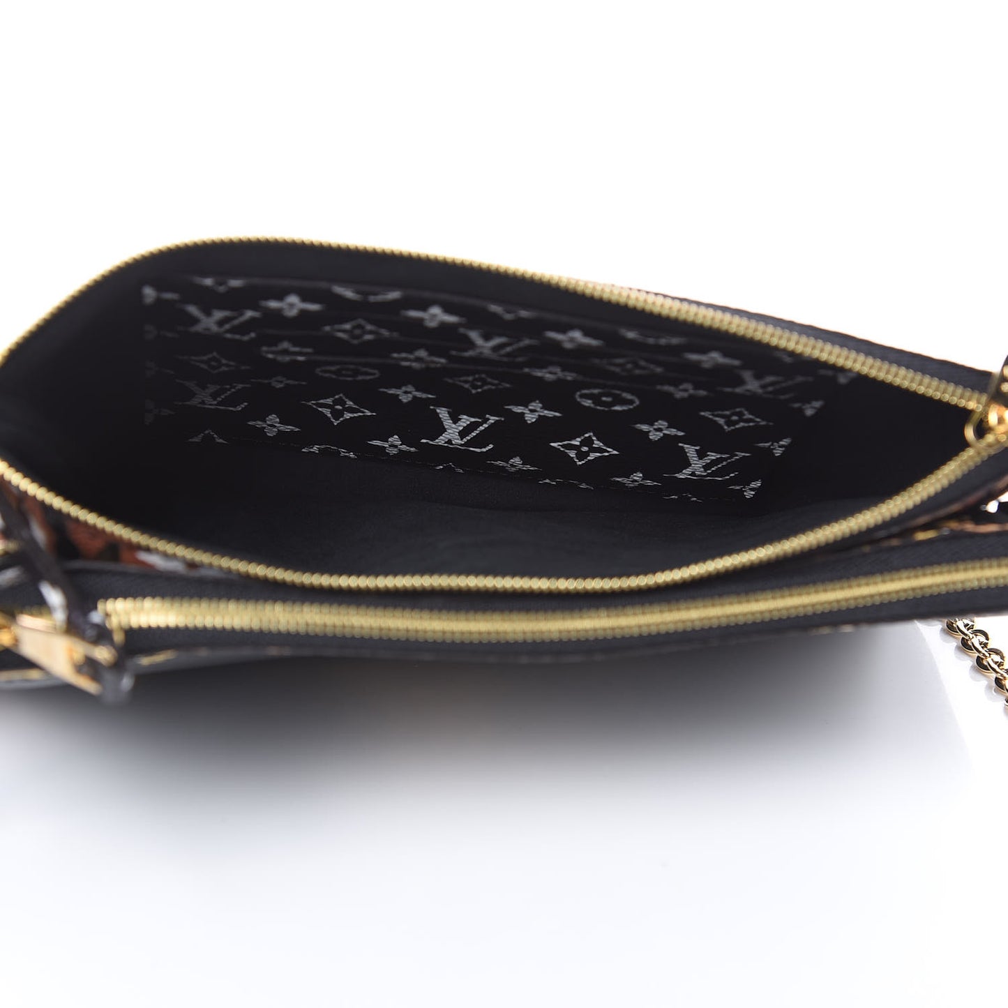 Monogram Giant Jungle Pochette Double Zip Black