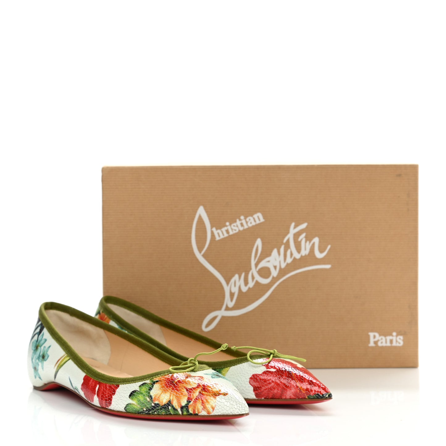 Embossed Leather Hawaii Flats 36.5 Multicolor