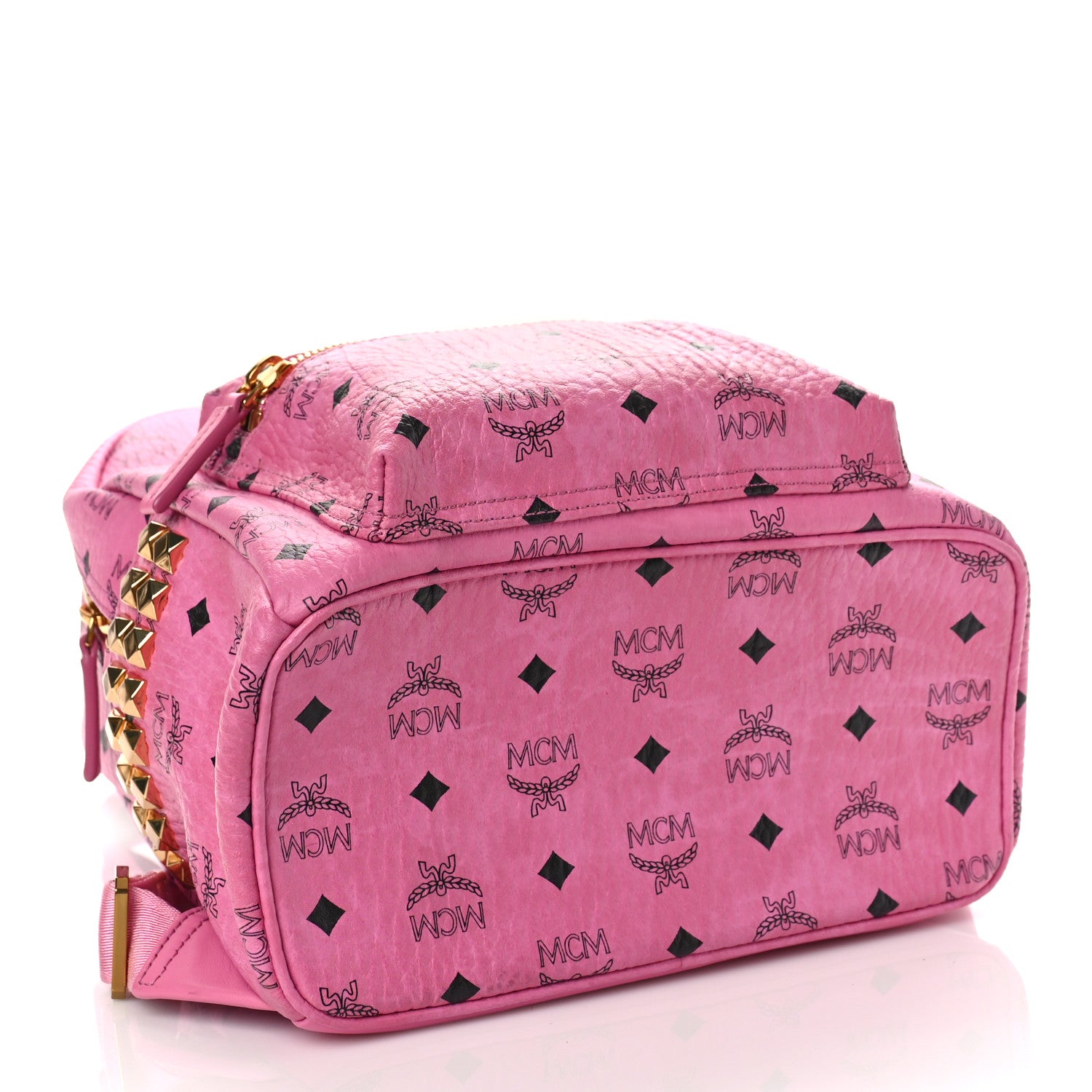 MCM Visetos Small Side Stud Stark Backpack Pink 4 of 9
