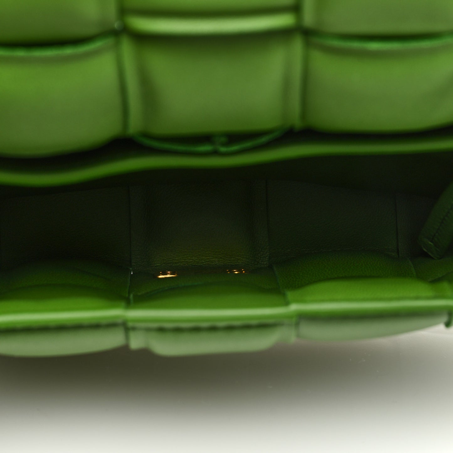 Nappa Maxi Intrecciato Padded Small Cassette Crossbody Bag Avocado