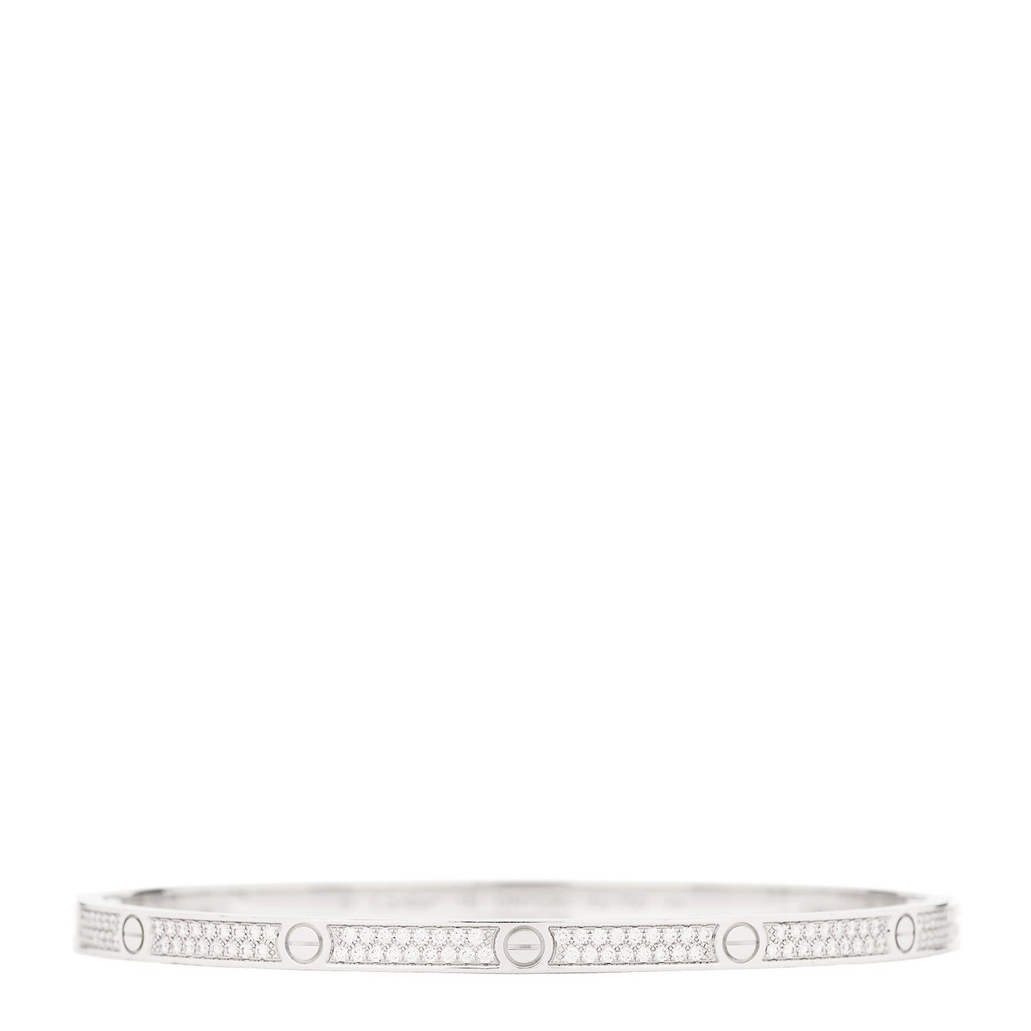 18K White Gold Diamond Small LOVE Paved Bracelet 18