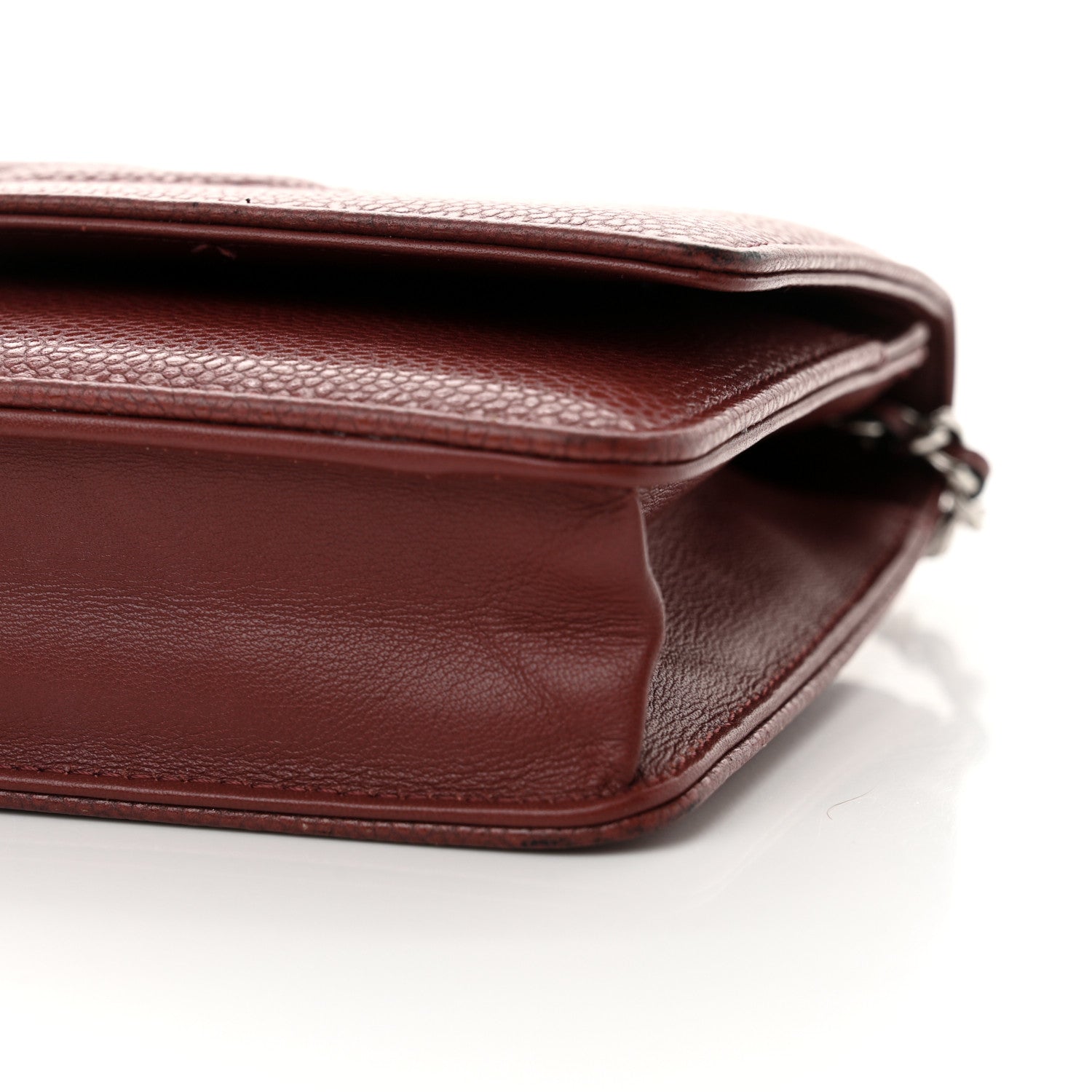 Chanel Caviar Timeless CC Wallet on Chain WOC Dark Red 12 of 16