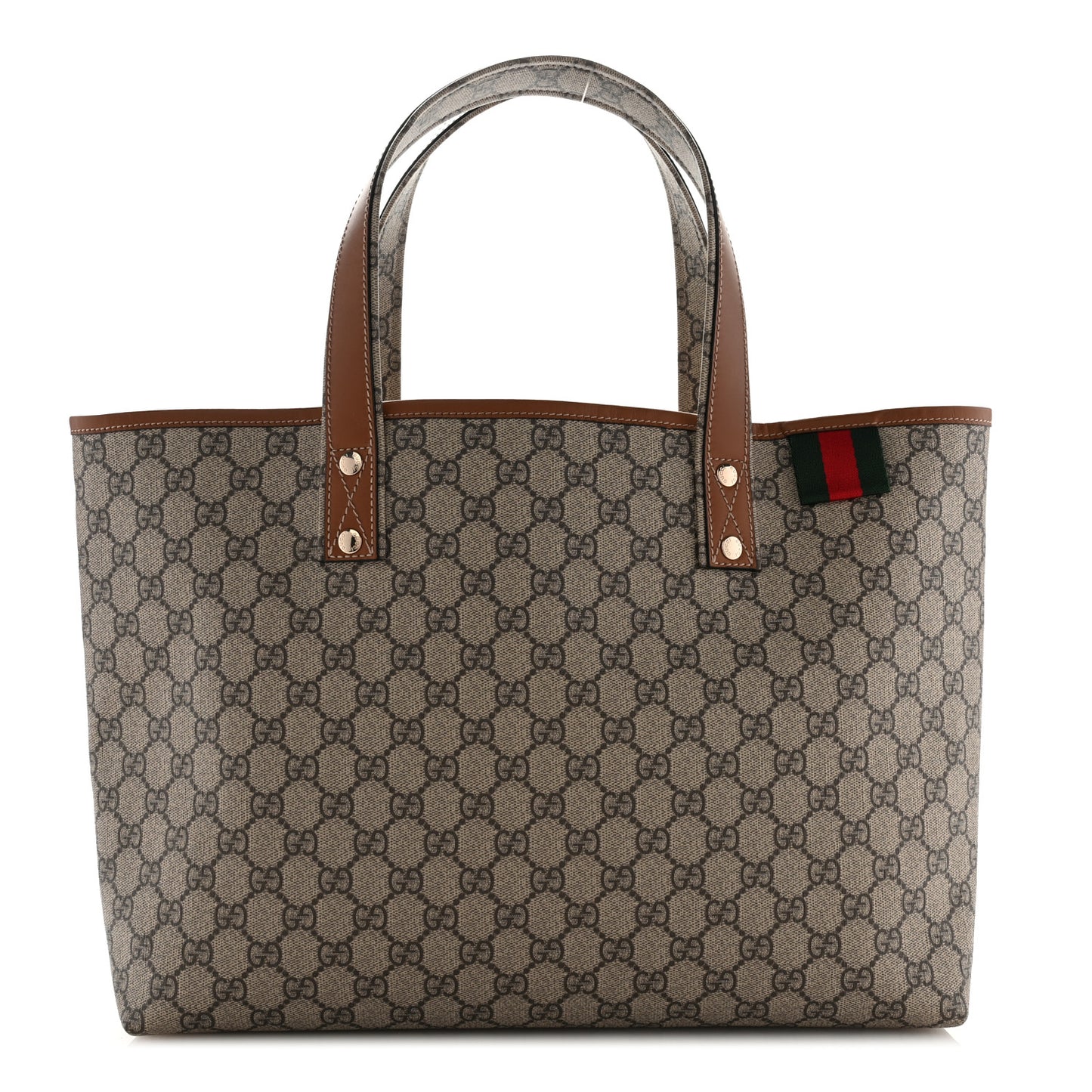 GG Plus Monogram Medium Signature Web Loop Tote Brown