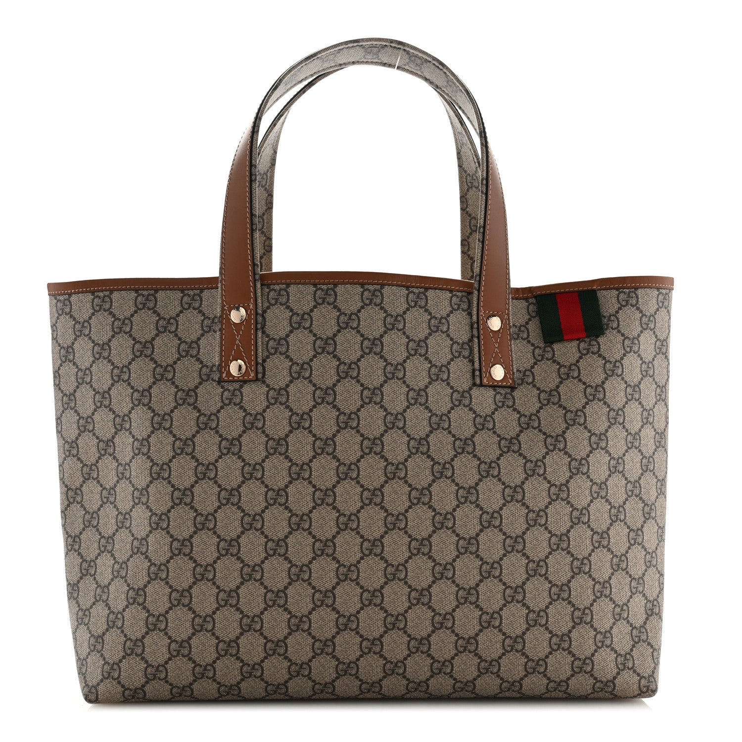 Gucci GG Plus Monogram Medium Signature Web Loop Tote Brown 1 of 10