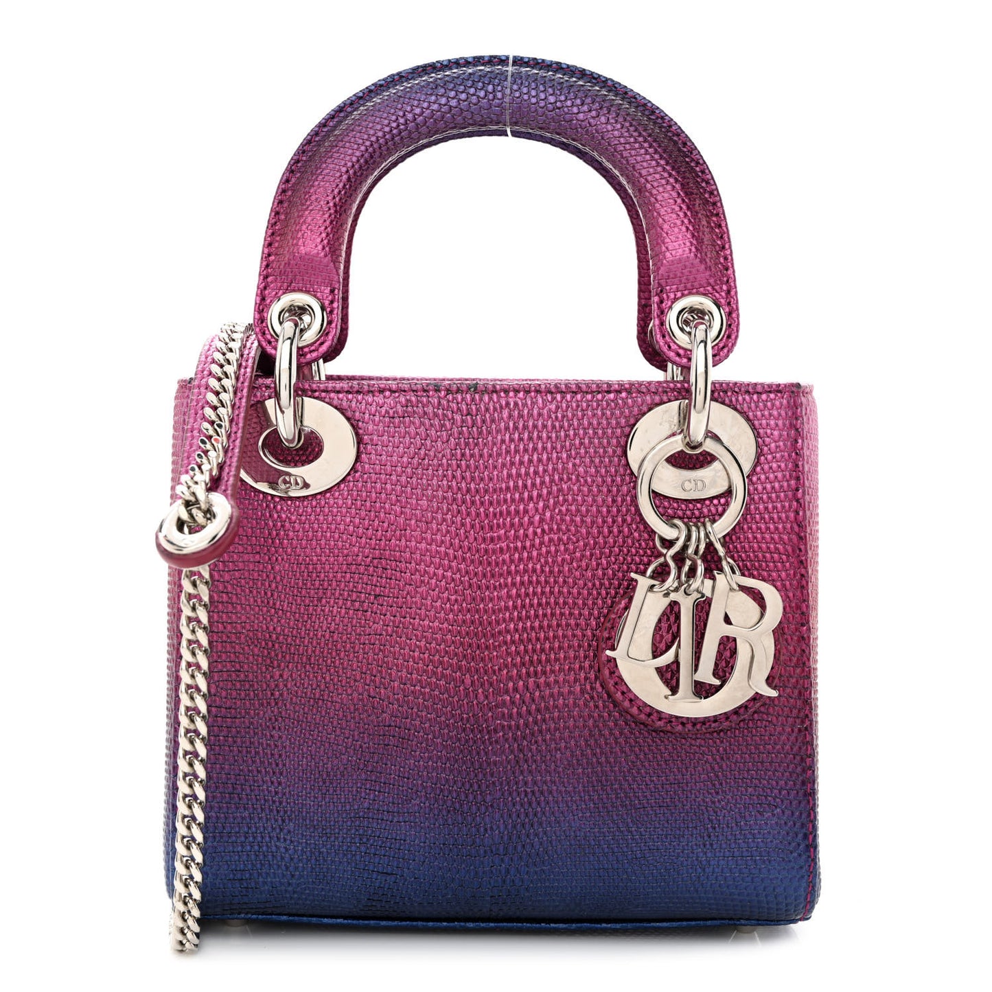Lizard Gradient Mini Lady Dior Pink Blue