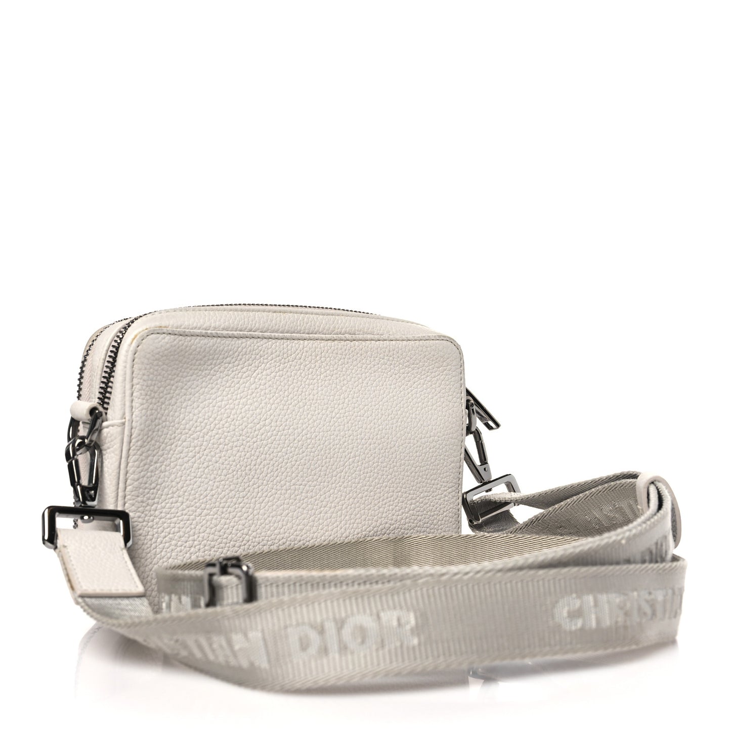 HOMME Grained Calfskin Playful Messenger Bag White