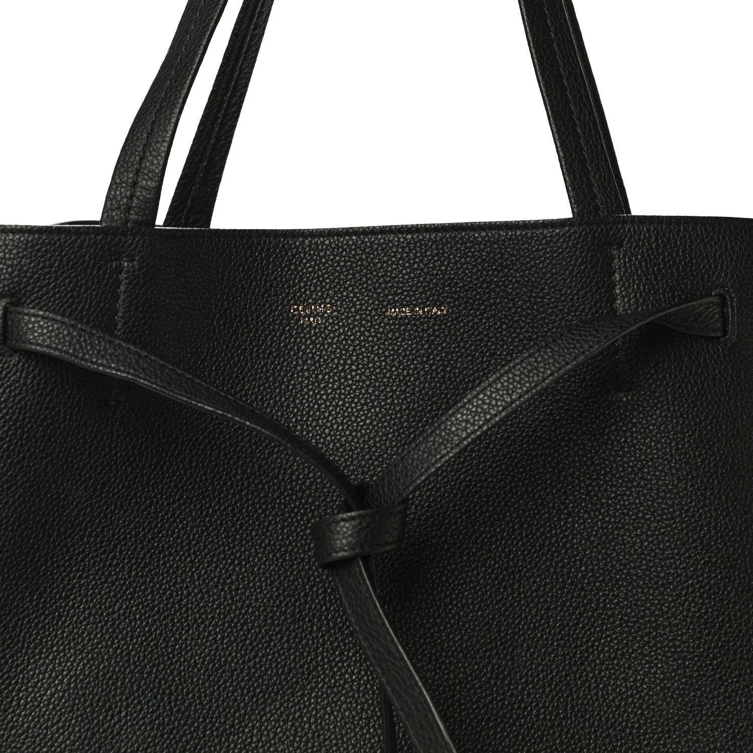 Celine Soft Grained Calfskin Medium Belt Cabas Phantom Black 7 of 13