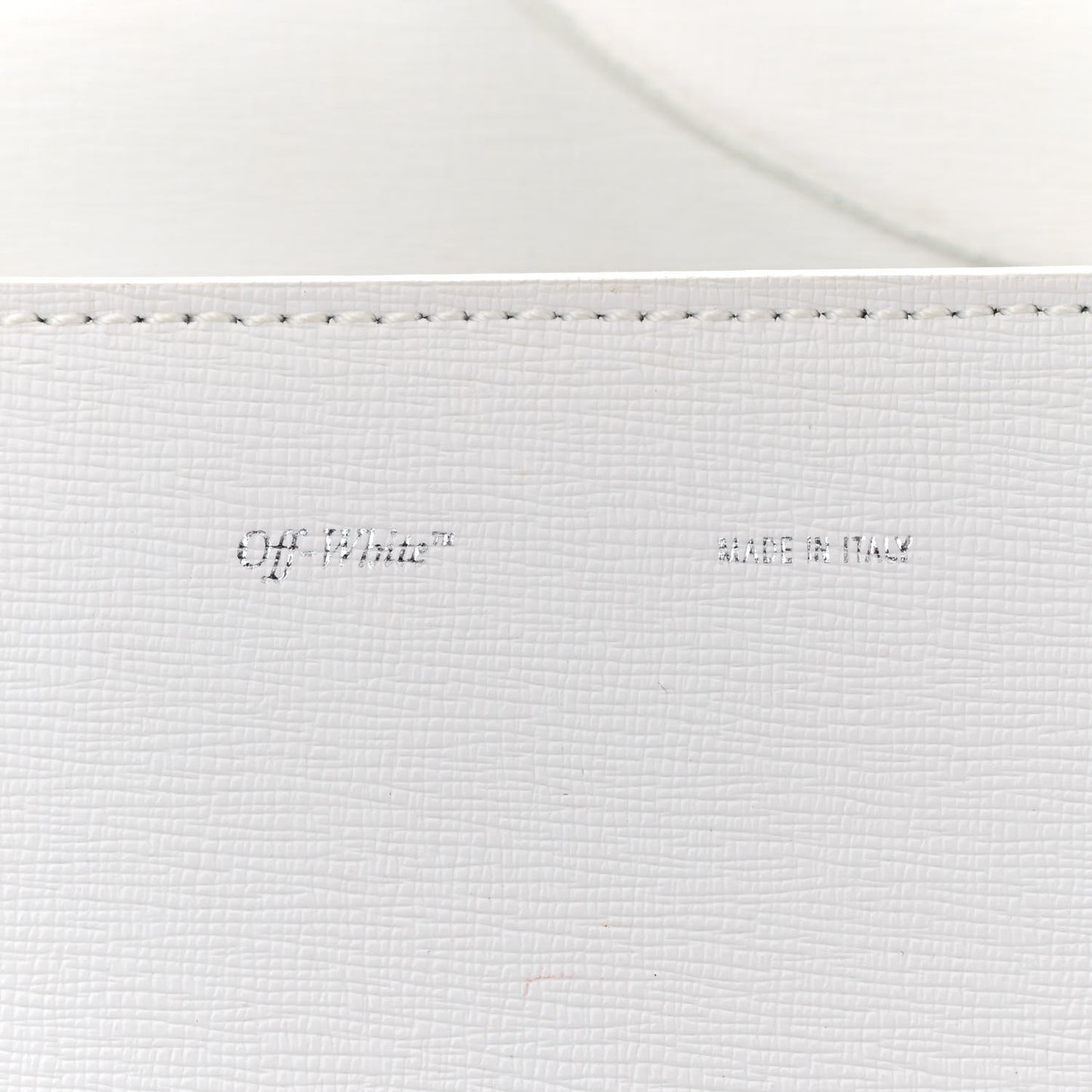 Saffiano Striped Mini Diag Binder Clip Bag White Black