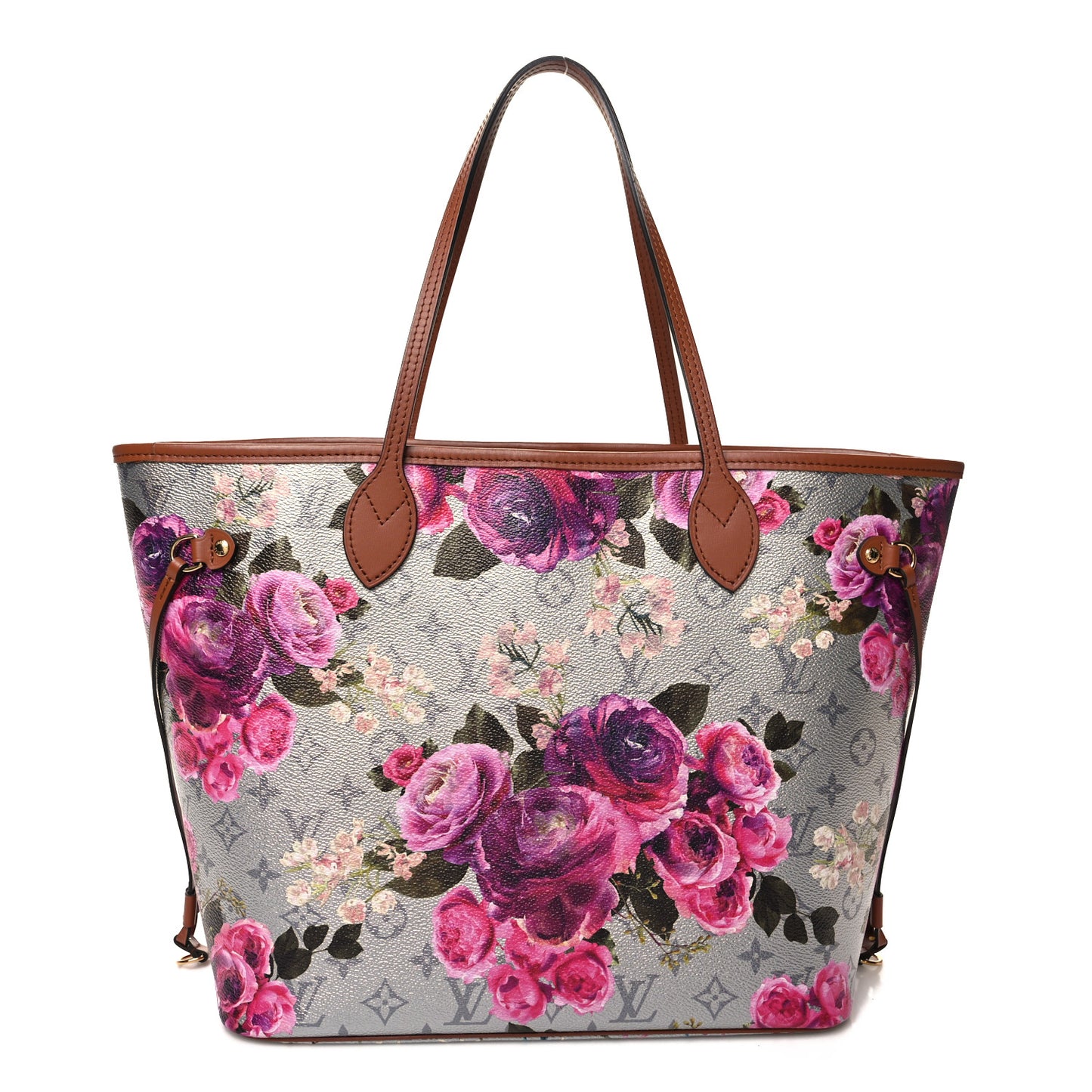 Metallic Monogram LV Garden Neverfull MM Silver