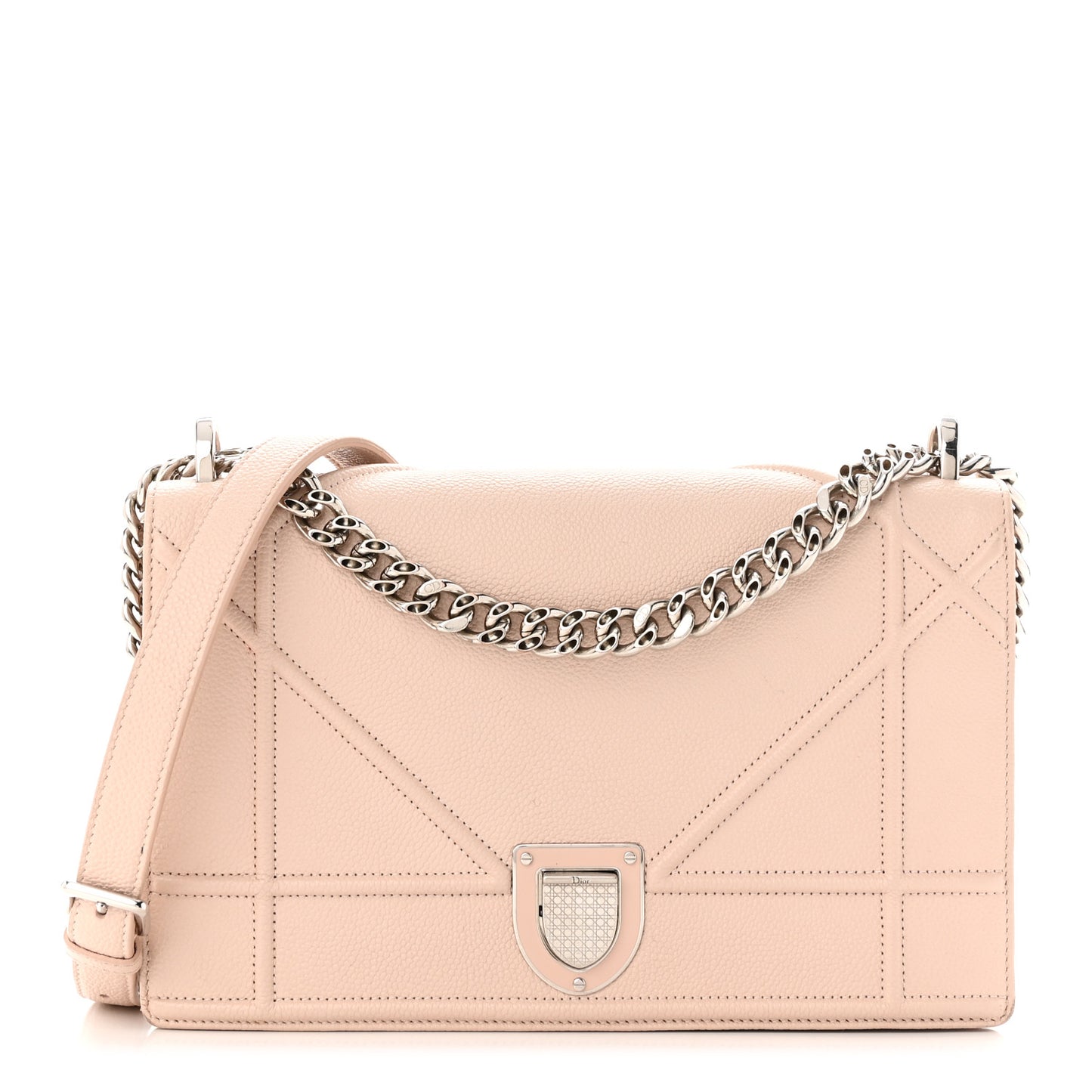 Grained Calfskin Medium Diorama Flap Bag Rose Poudre
