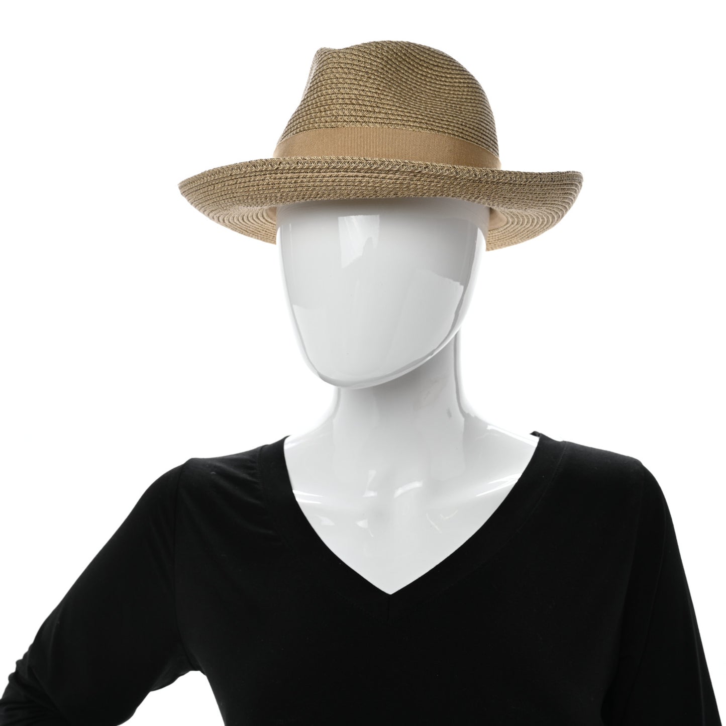 Straw Grosgrain Hat 58