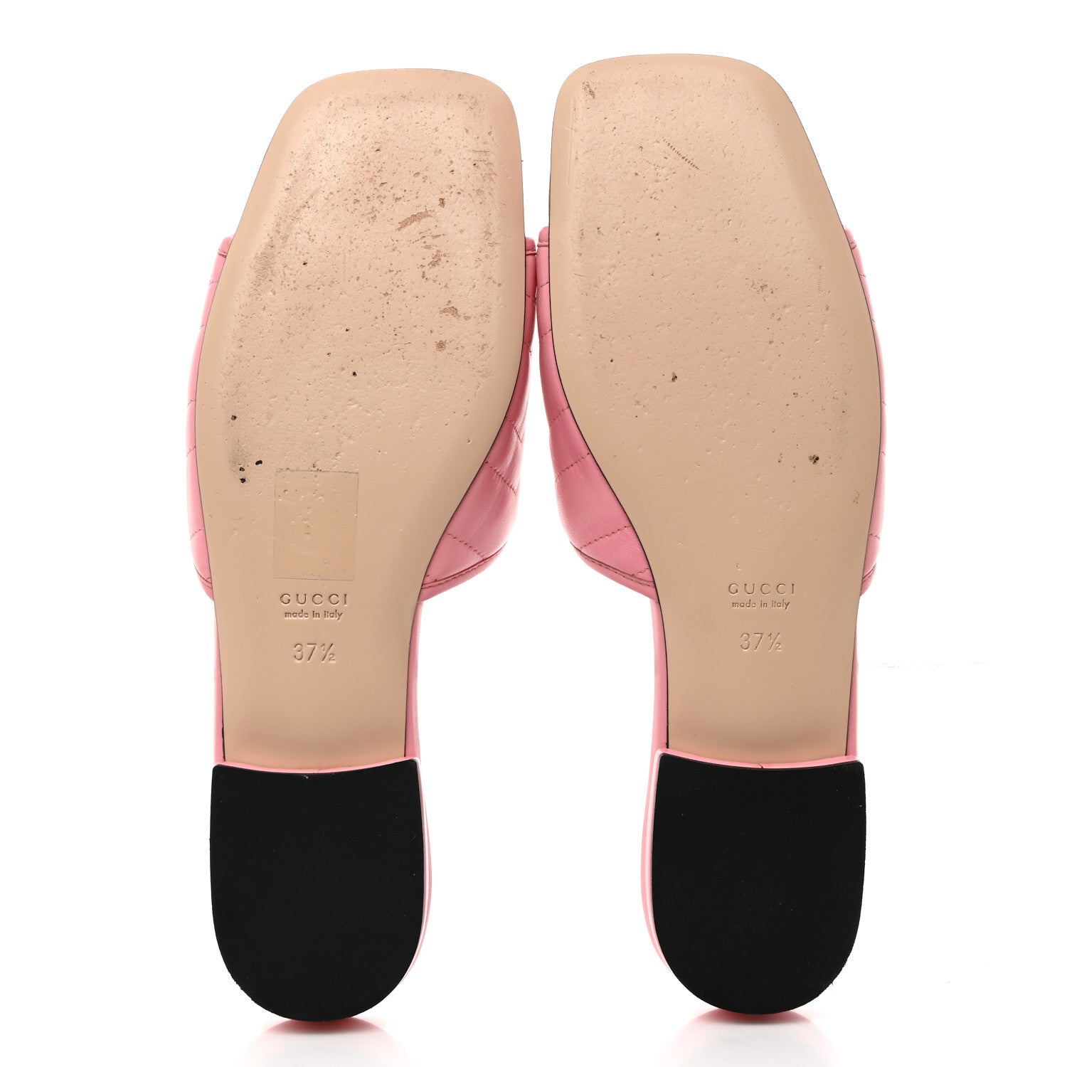 Gucci Nappa Matelasse GG Marmont Flat Slide Sandals 37.5 Wild Rose 5 of 8