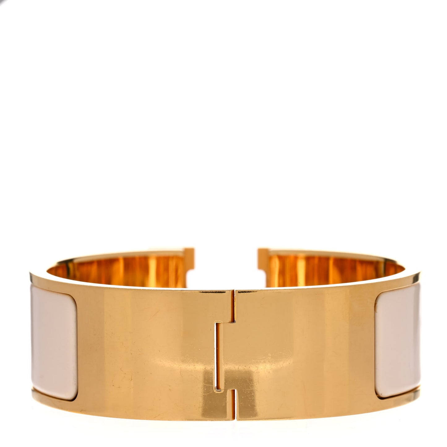 Enamel Wide Clic Clac H Bracelet PM White