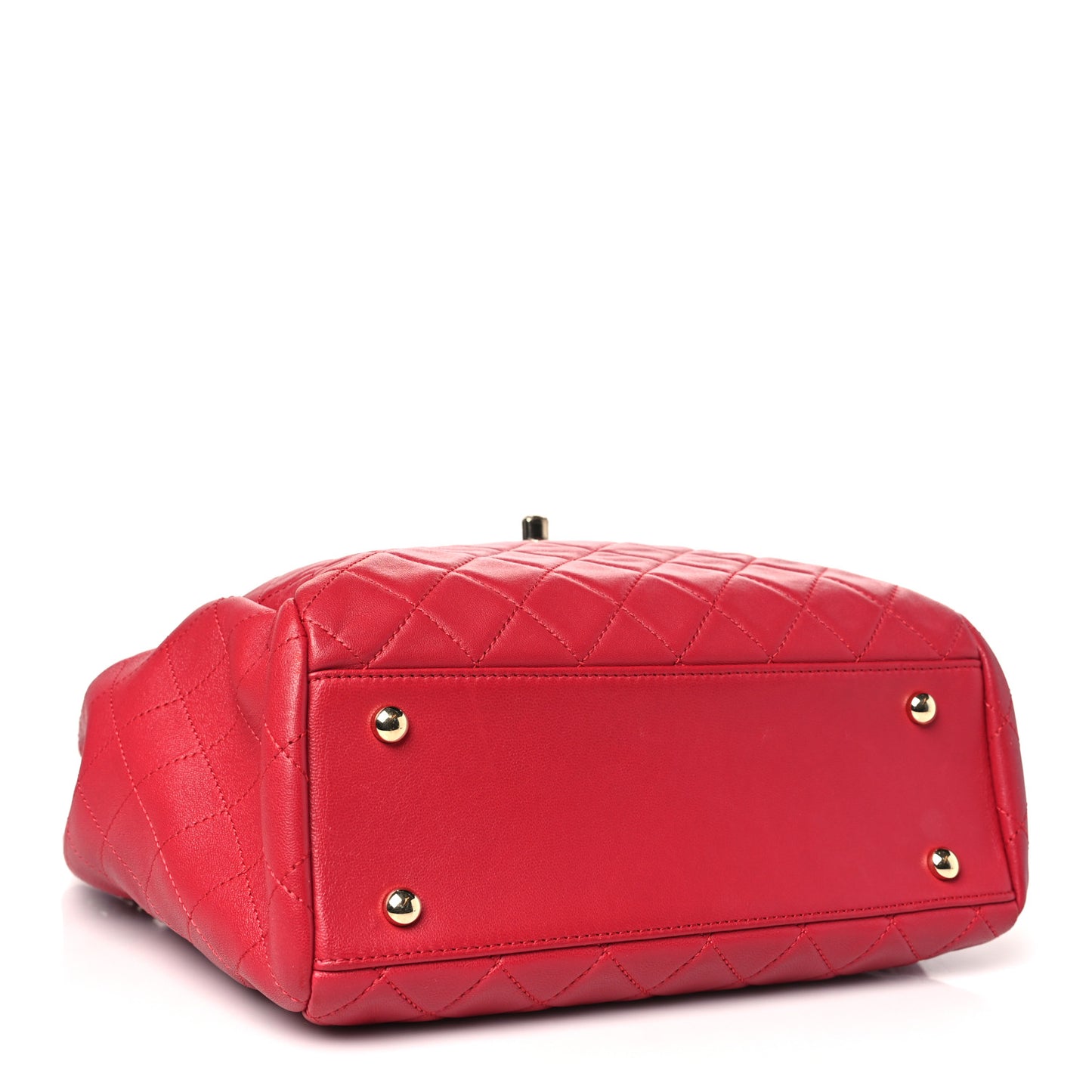 Lambskin Quilted Small Drawstring Shoulder Bag Dark Pink