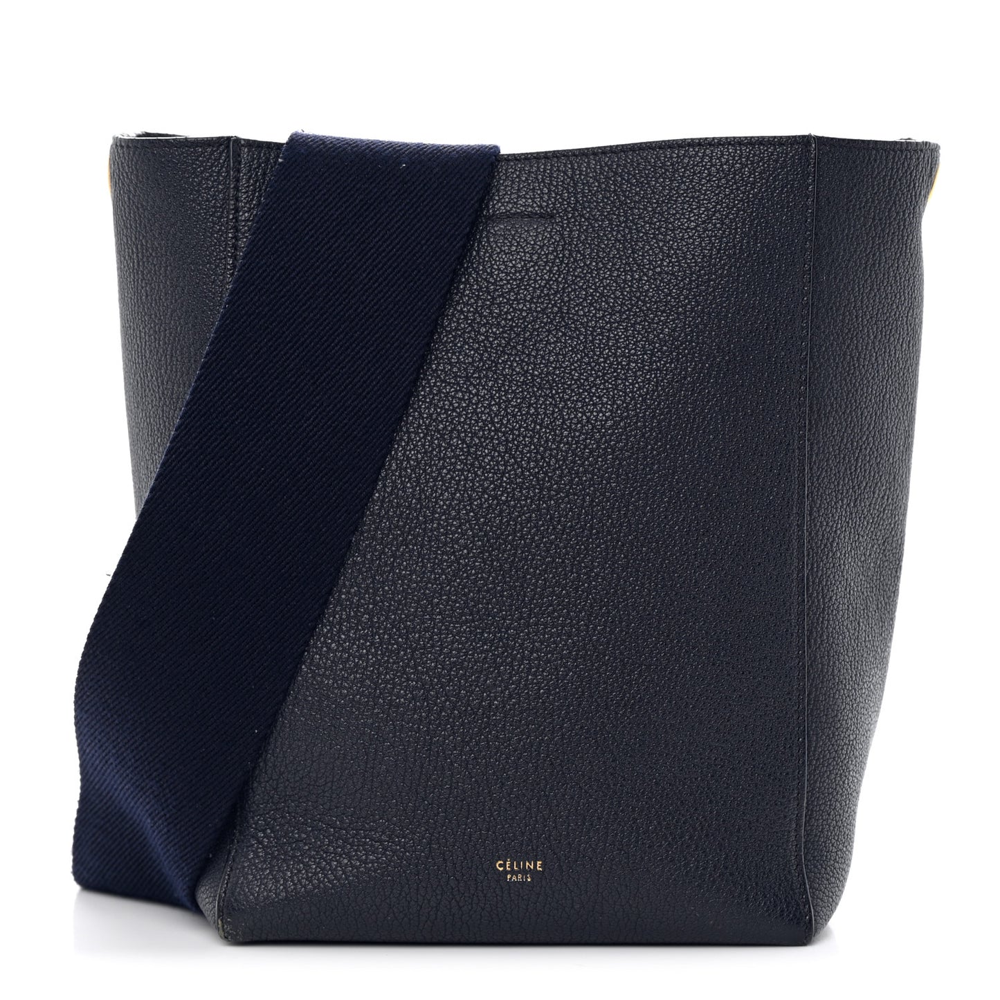 Soft Grained Calfskin Small Sangle Bucket Bag Navy