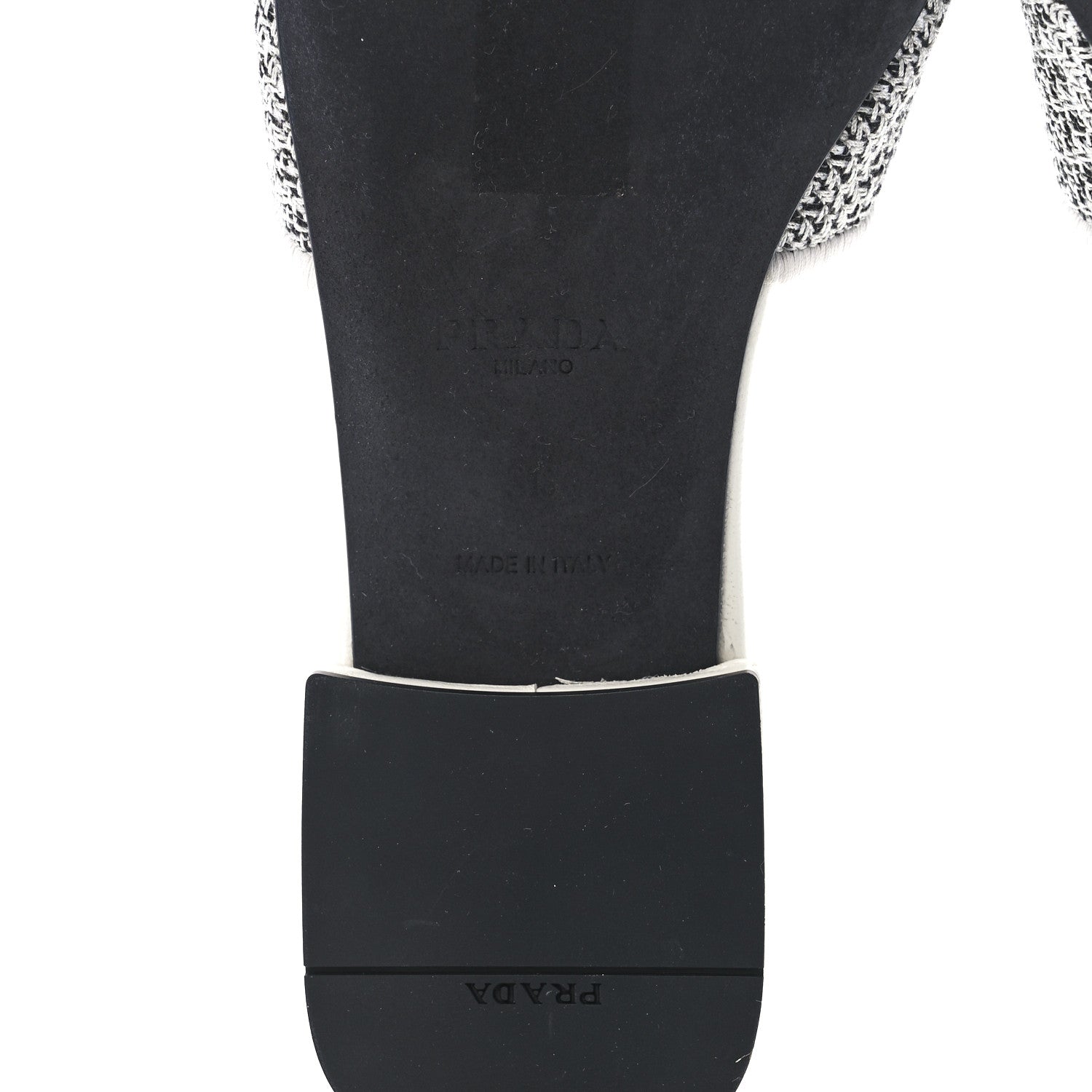 Prada Jacquard Logo Embroidered 10mm Slide Sandals 36 Black Talco 6 of 8