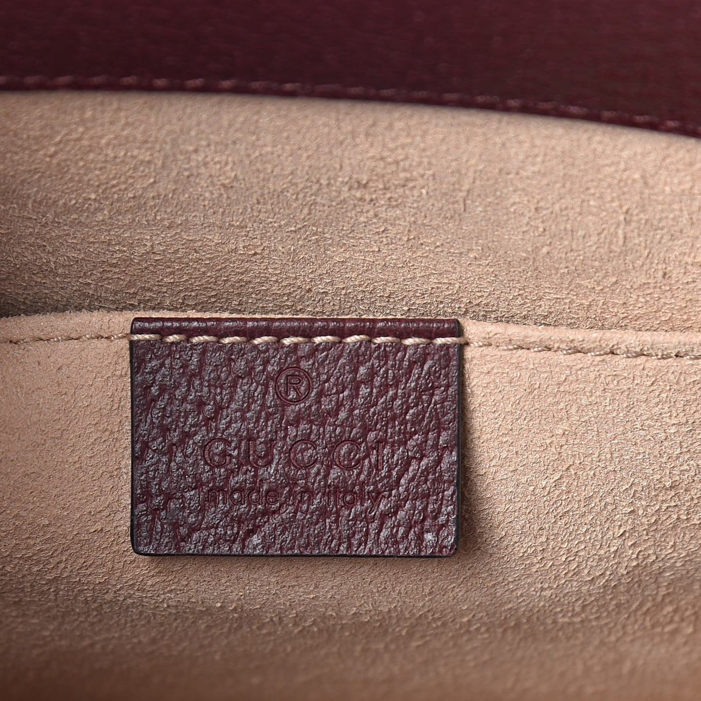 Textured Calfskin Web Small Ophidia Chain Shoulder Bag Vintage Bordeaux