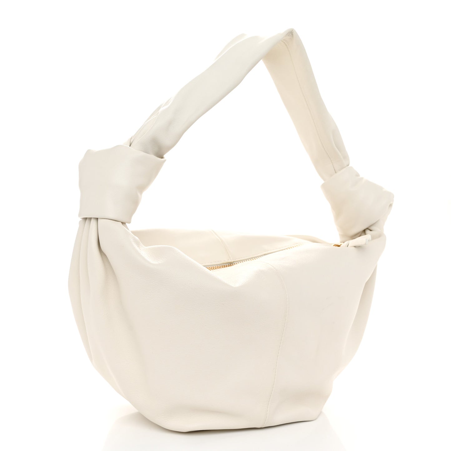 Calfskin Teen Double Knot Hobo White