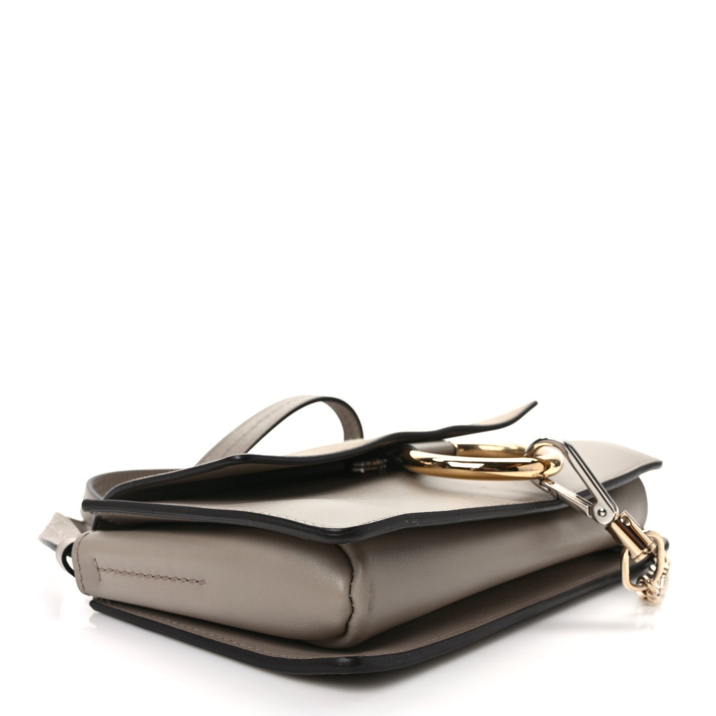 Suede Calfskin Small Faye Shoulder Bag Motty Grey