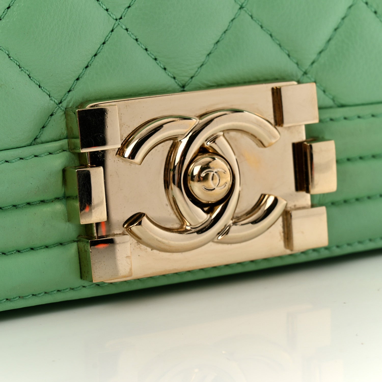 Chanel Lambskin Quilted Small Boy Flap Green 11 of 12