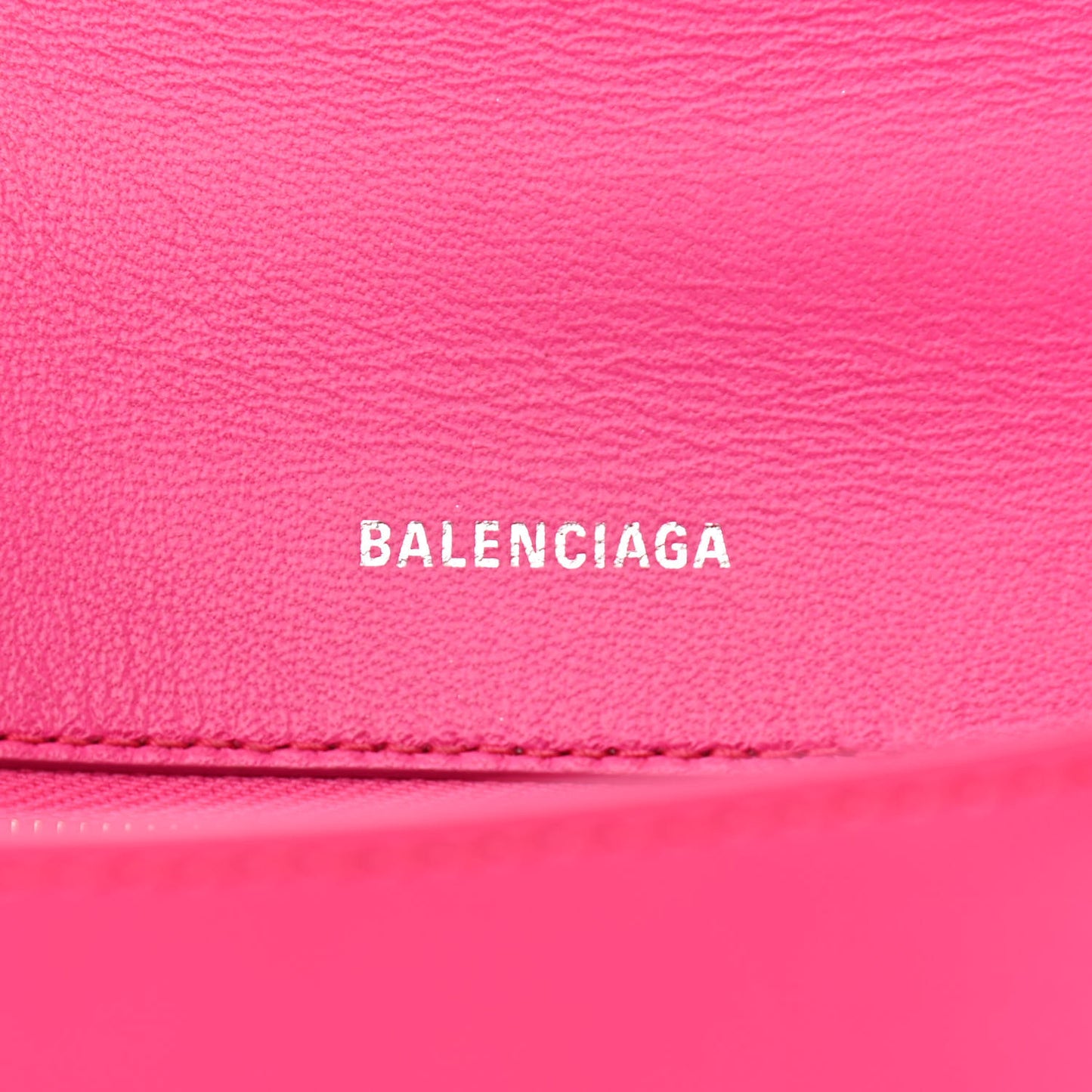 Shiny Box Calfskin Small Hourglass Top Handle Bag Acid Fuchsia