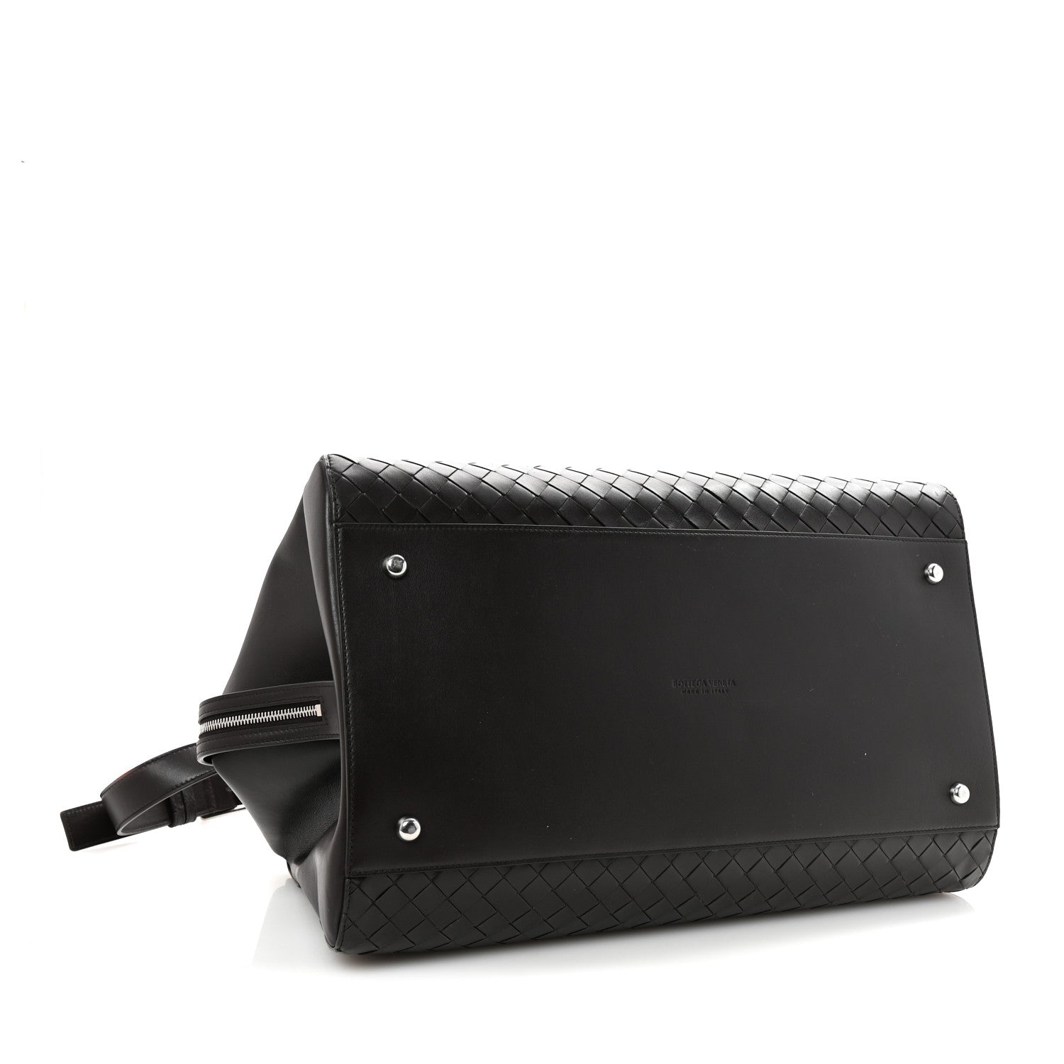 Bottega Veneta Nappa Intrecciato Zip Tape Weekender Bag Fondente 3 of 8
