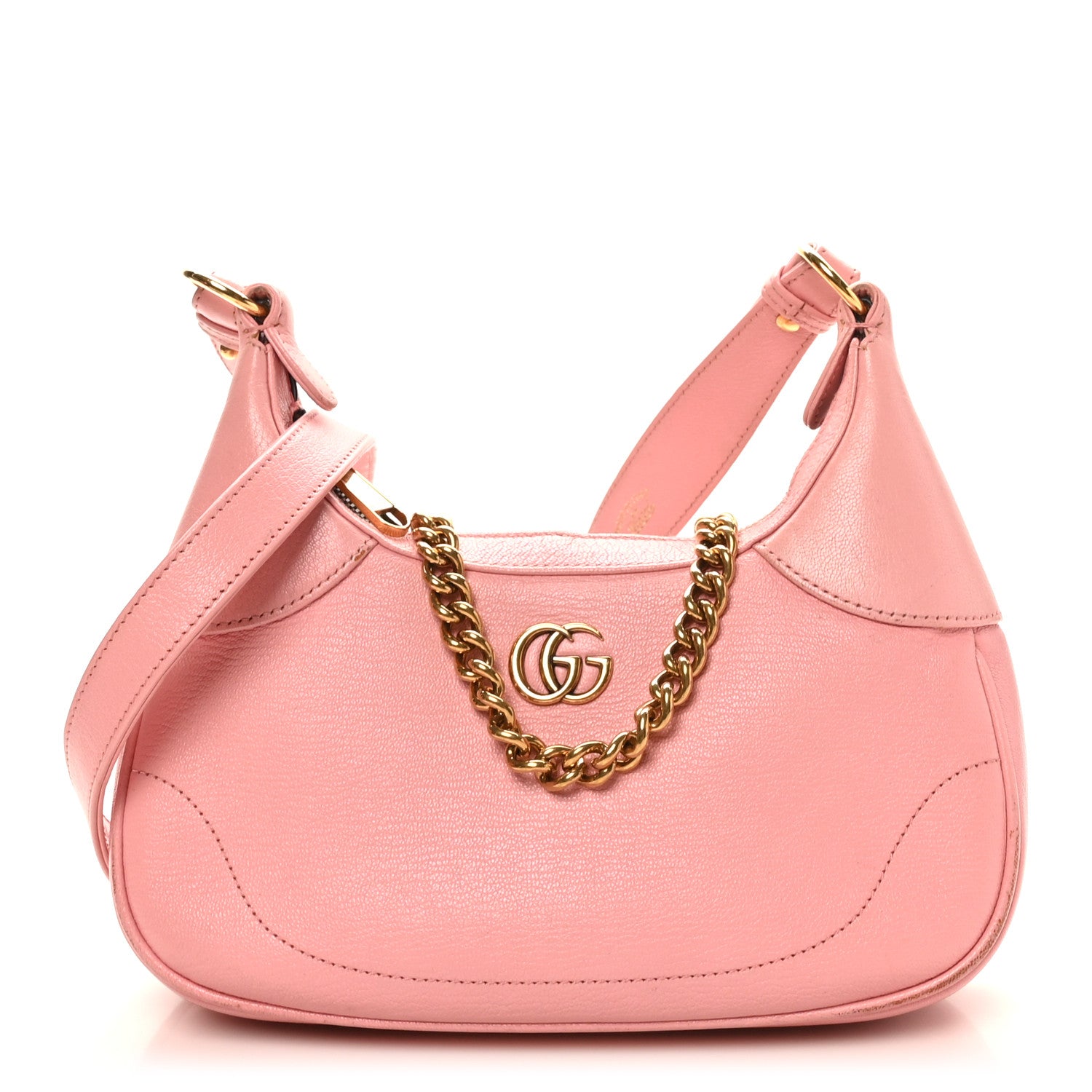 GUCCI ボディバッグ ピンク グッチGGプリント スモールベルトバッグ ピンク レディース カーフ