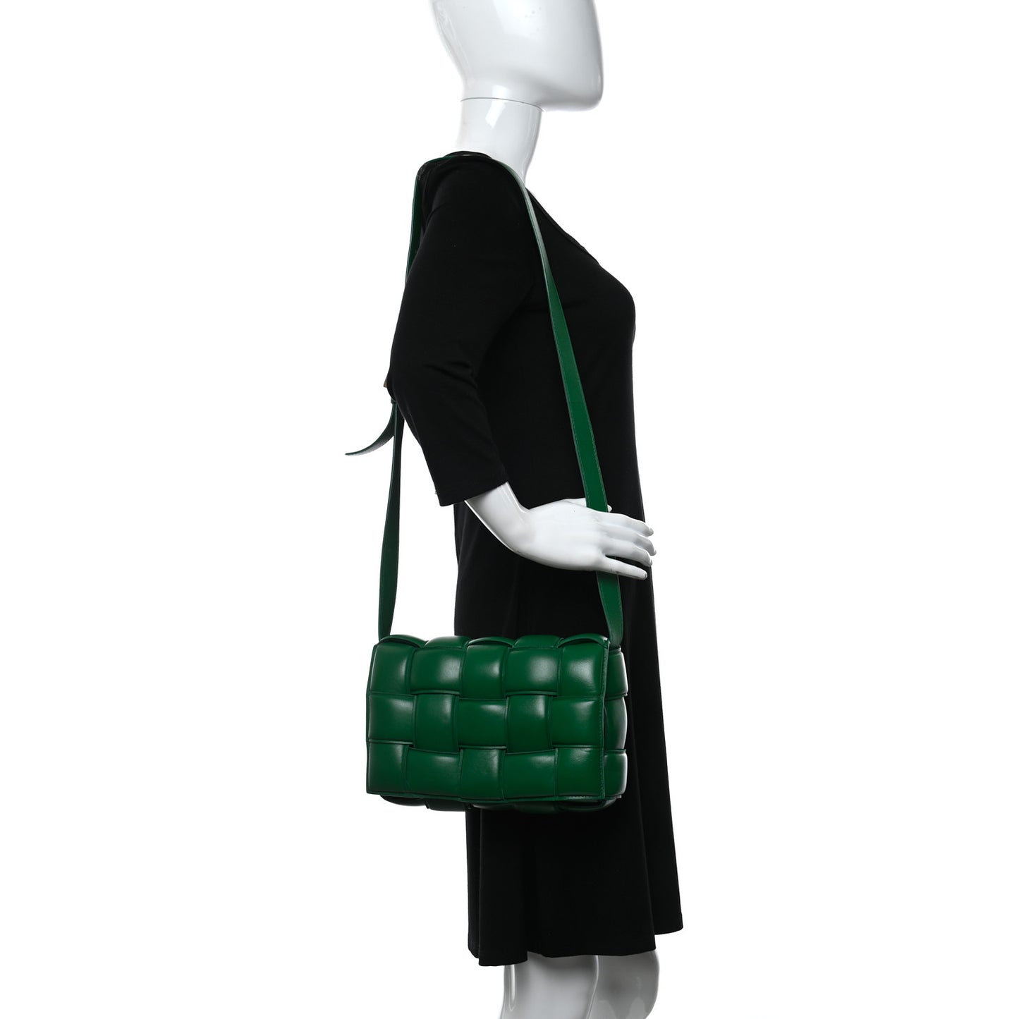 Nappa Maxi Intreccio Padded Cassette Crossbody Bag Racing Green