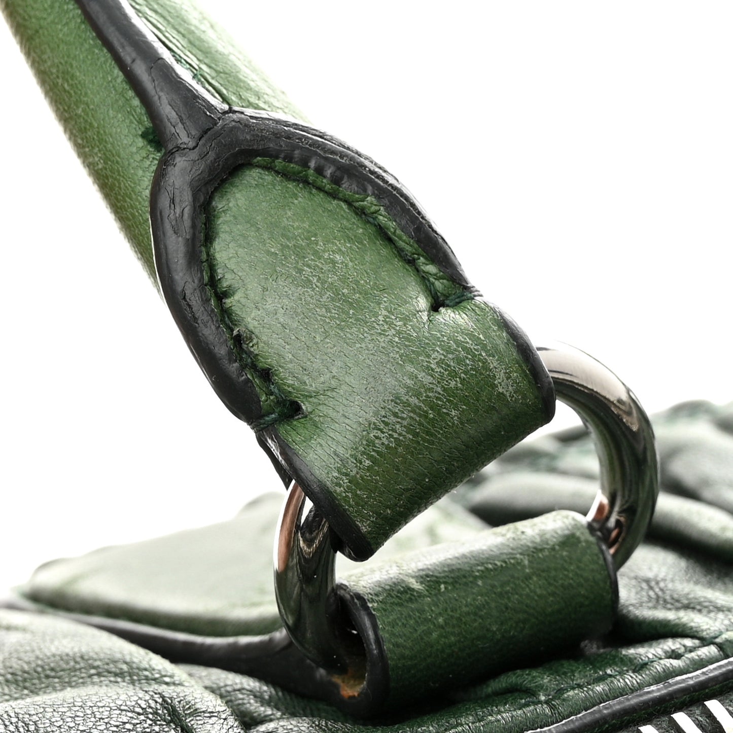 Nappa Gaufre Double Zip Tote Green