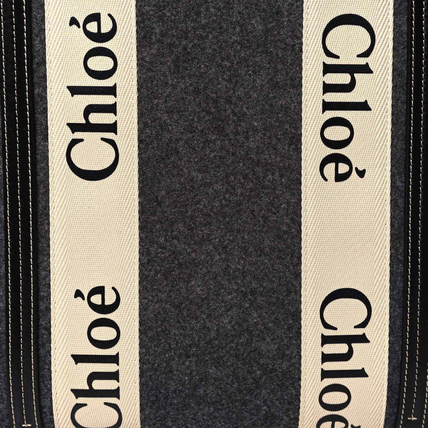 Chloe Felt Large Woody Ribbon Tote Cashmere Grey 7 of 10