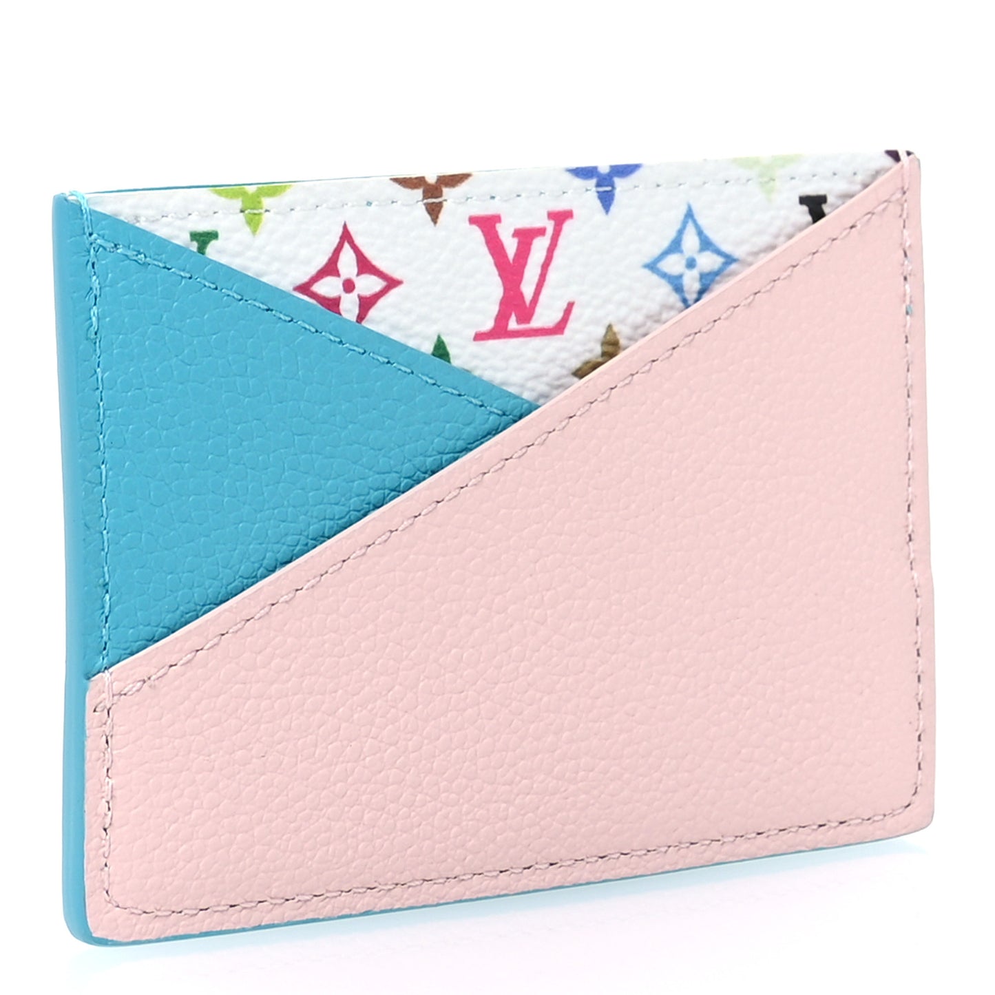 LV X TM Monogram Multicolor Criss-Cross Card Holder Kabira Blue Rose