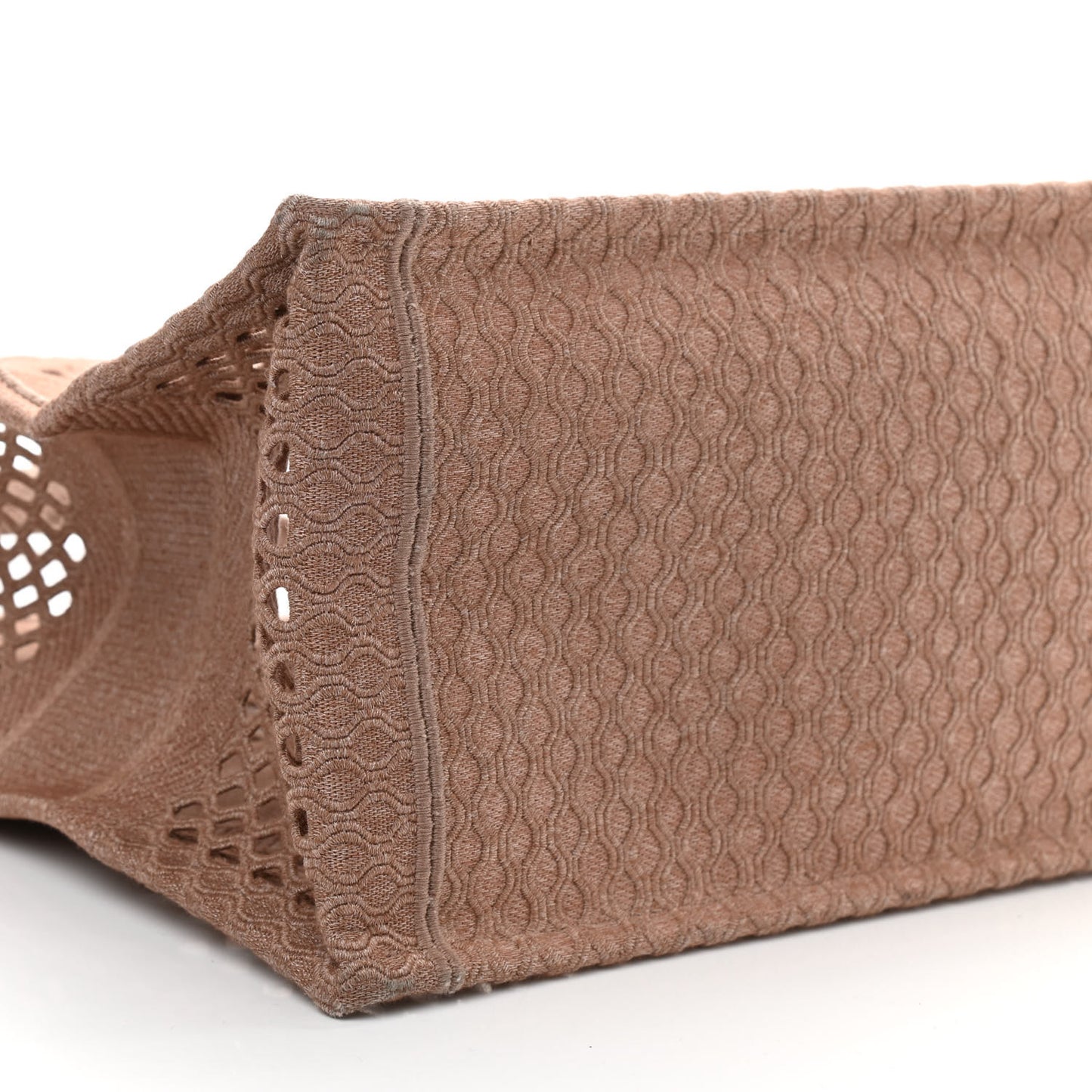 Mesh Embroidered Medium Book Tote Clay