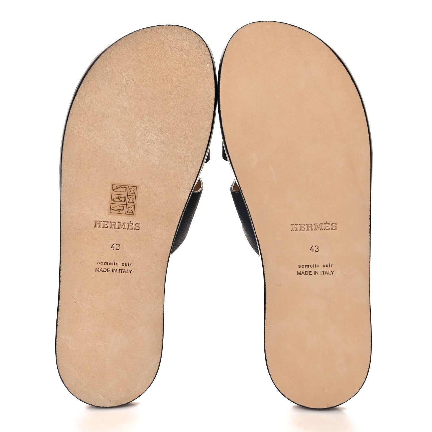 Hermes Epsom Mens Izmir Sandals 43 Marine 5 of 9