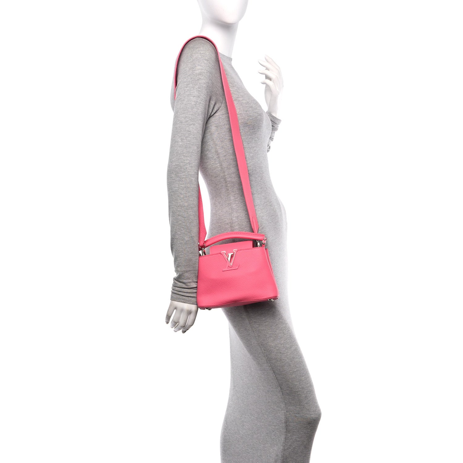Louis Vuitton Taurillon Capucines Mini Pink 2 of 12