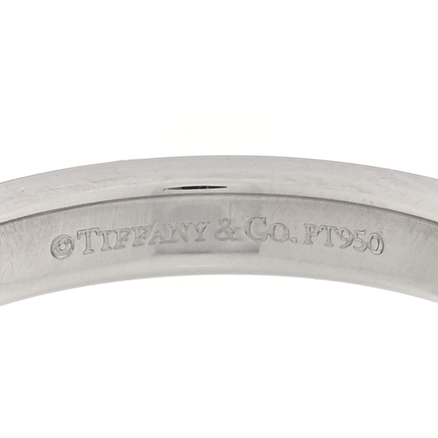 Platinum Diamond Logo Band Ring 54 7