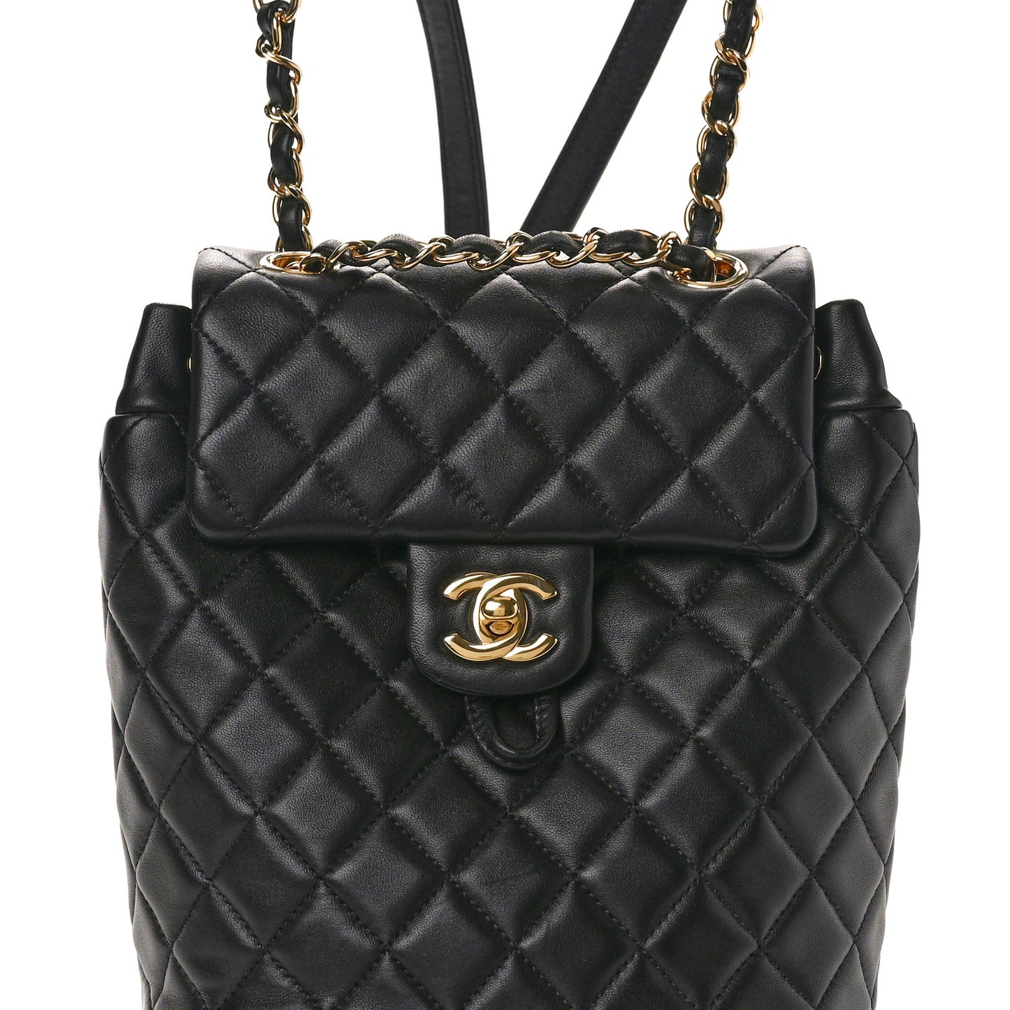 Lambskin Quilted Mini Urban Spirit Backpack Black
