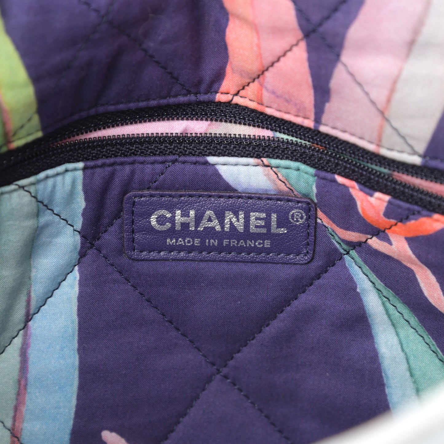 Canvas Quilted Jungle Jeans Flap White Multicolor