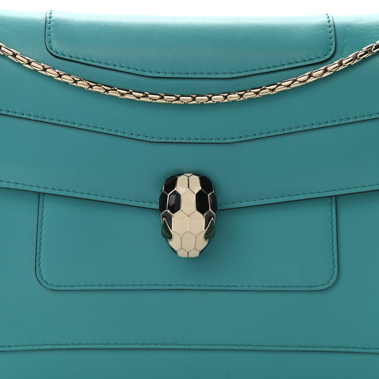 Calfskin Serpenti Forever Shoulder Bag Tropical Turquoise