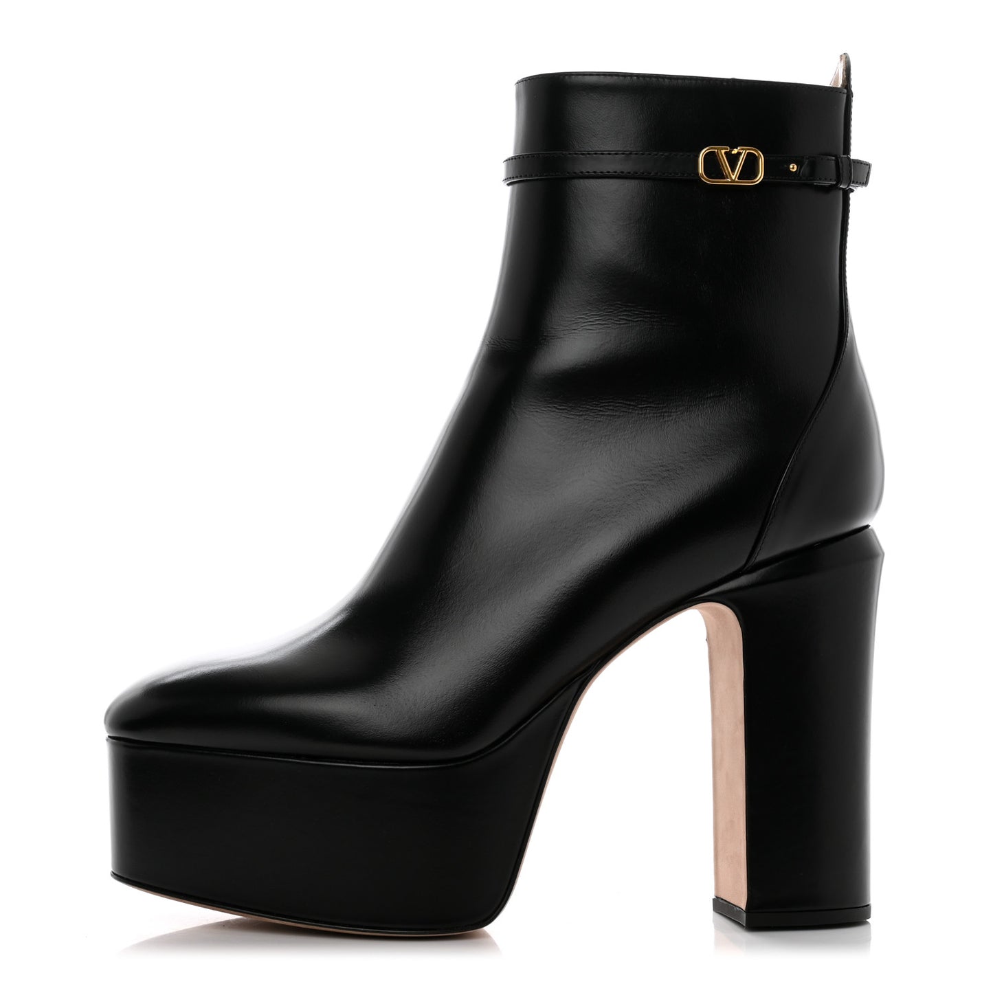 Calfskin Tan-Go Platform 50/120mm Ankle Boots 39.5 Black