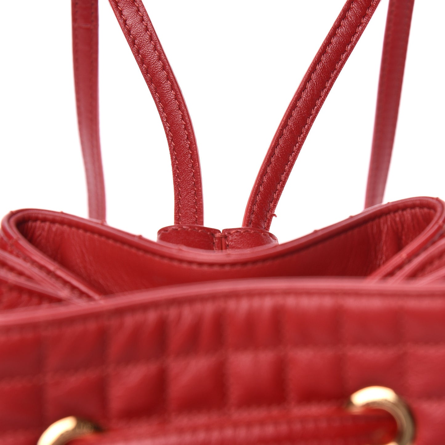 Calfskin Quilted Small C Backpack Red