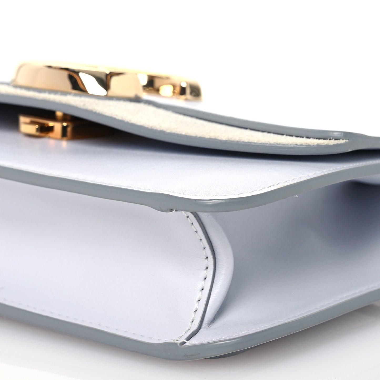 Calfskin Suede C Clutch With Chain Light Cloud
