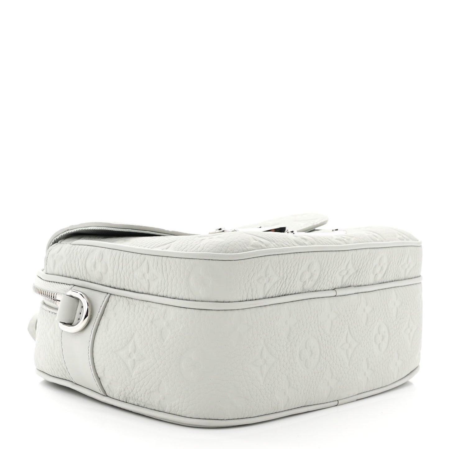 Taurillon Monogram S Lock Messenger Mineral Gray