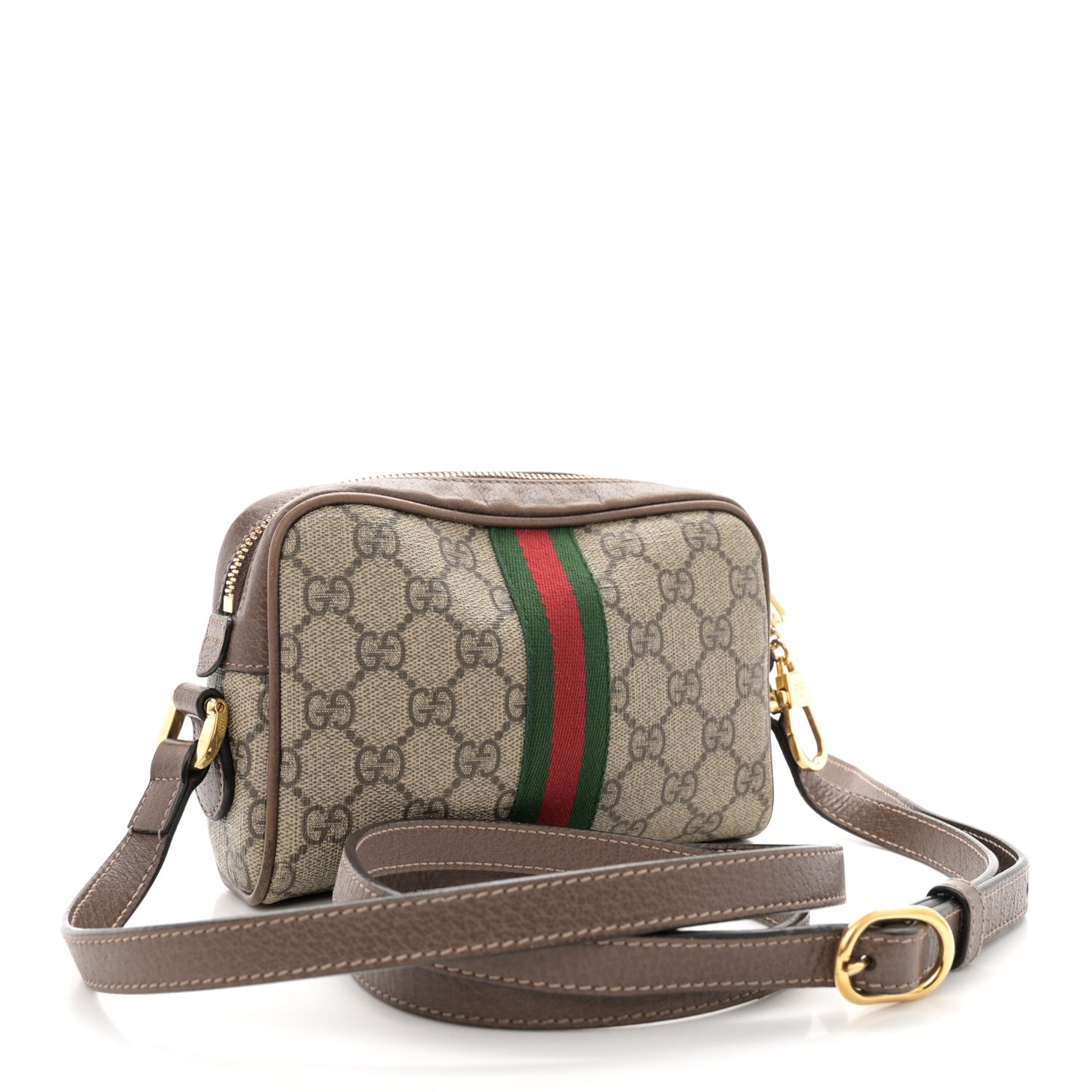 GG Supreme Monogram Web Mini Ophidia Shoulder Bag Brown