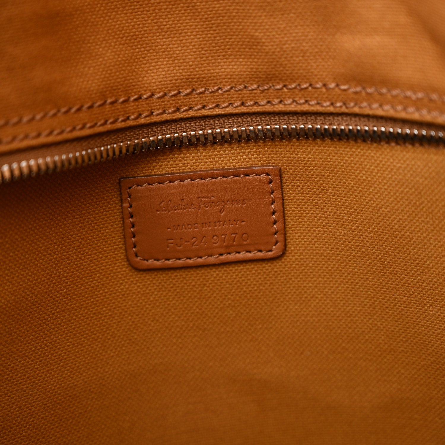 Salvatore Ferragamo Canvas Calfskin Tote Light Brown 6 of 14