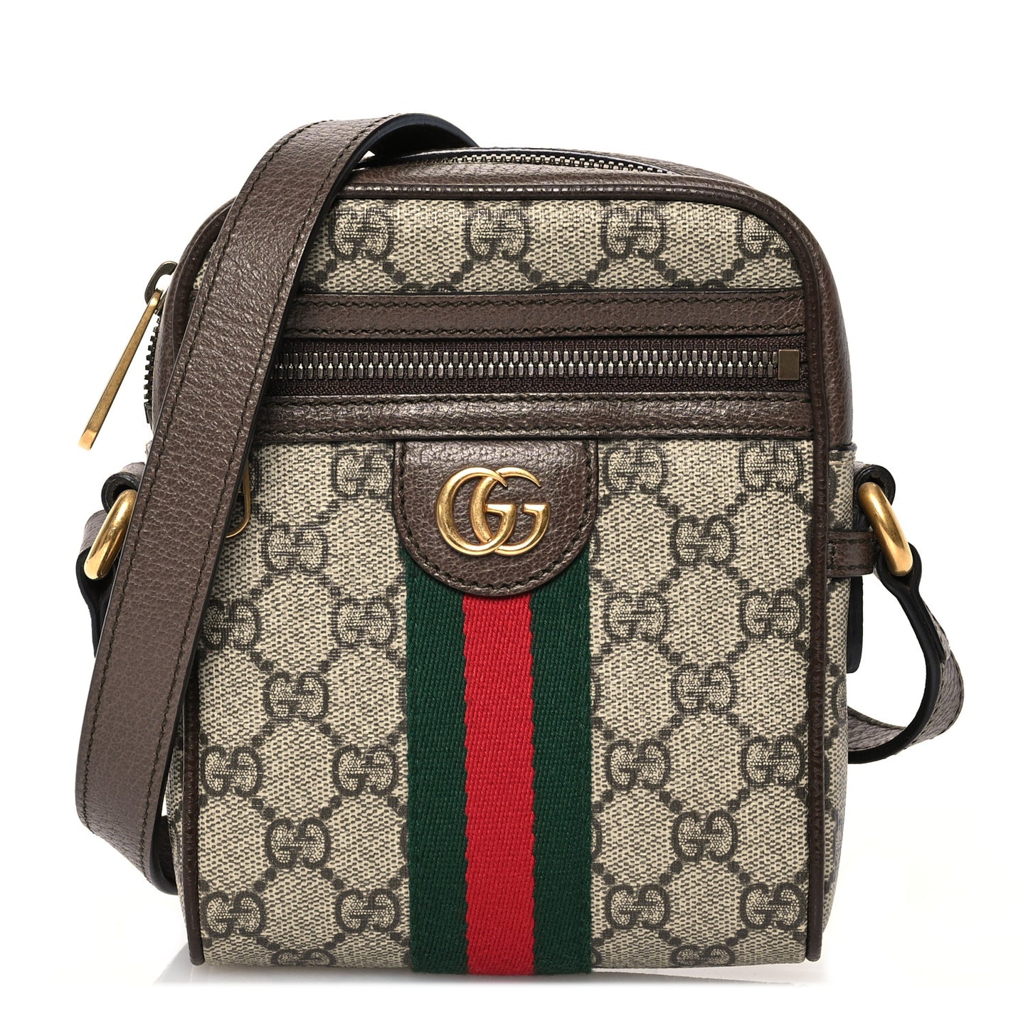 GG Supreme Monogram Web Mini Ophidia Messenger Brown