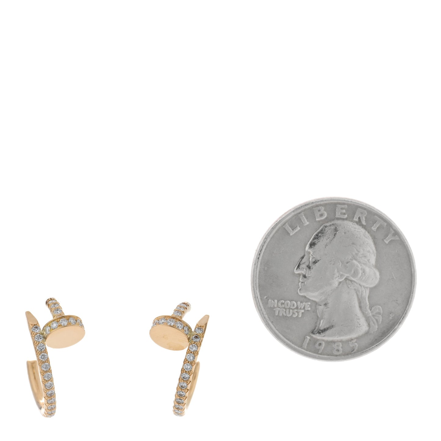 18K Yellow Gold Diamond Juste Un Clou Pave Hoop Earrings