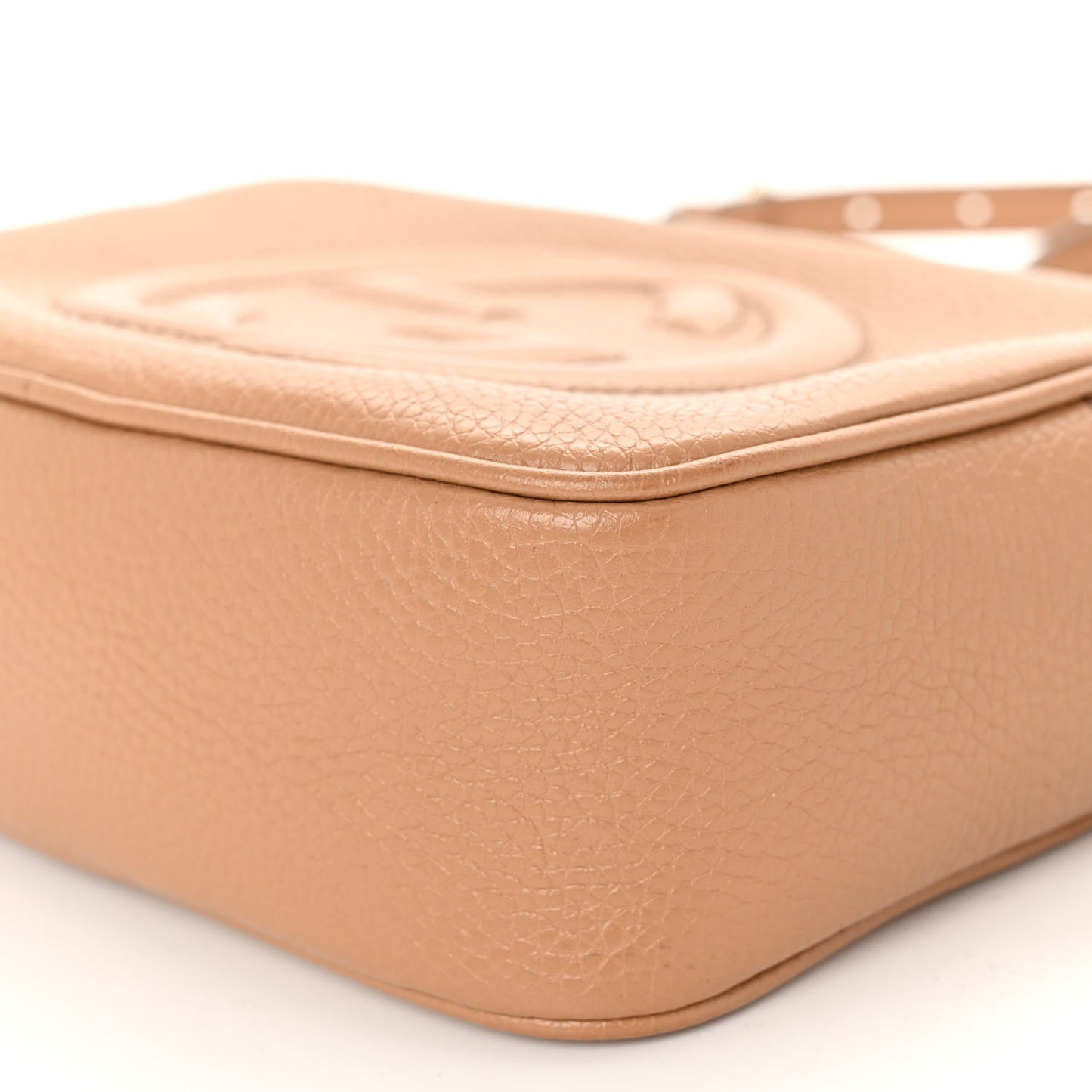 Pebbled Calfskin Small Soho Disco Bag Rose Beige