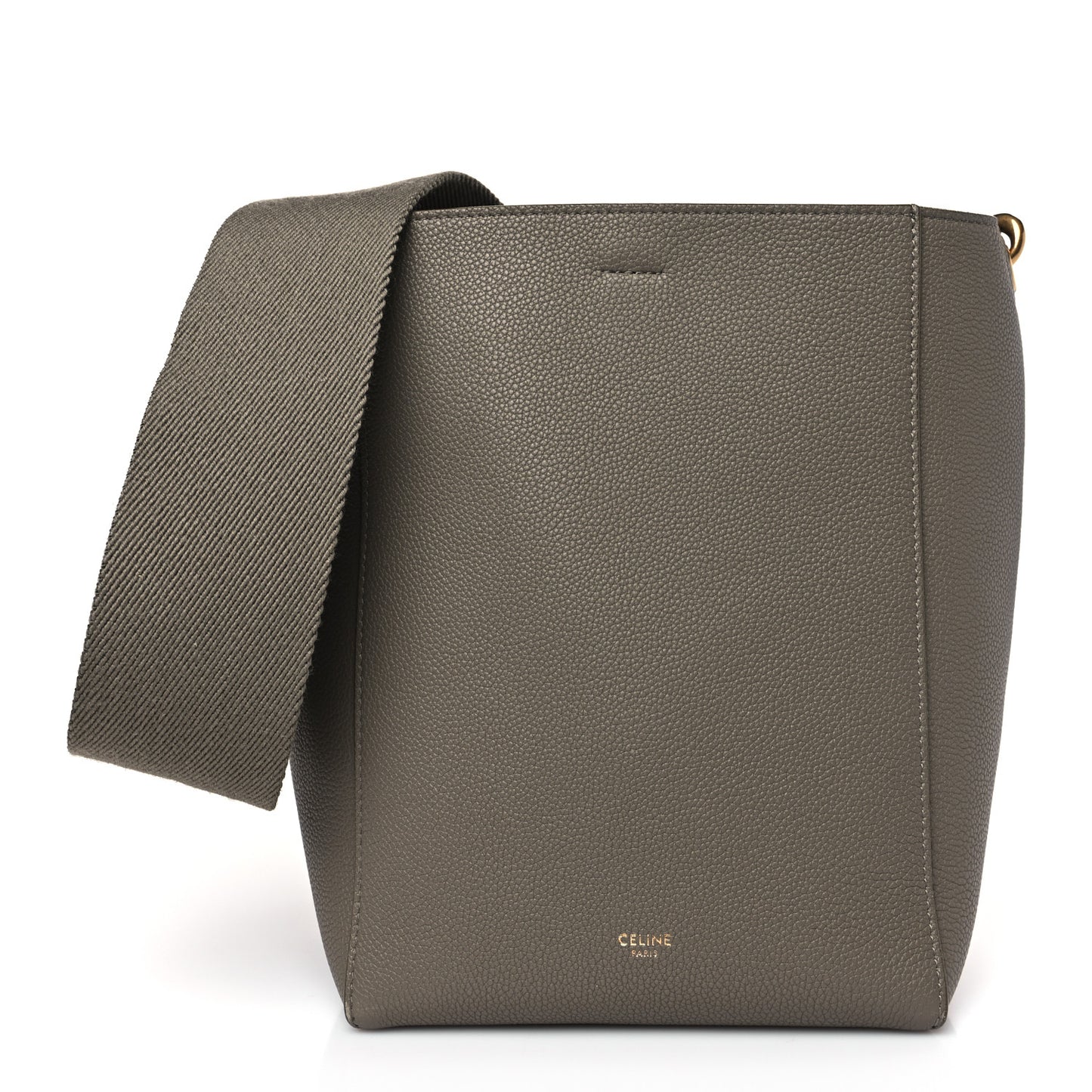Soft Grained Calfskin Small Sangle Bucket Bag Taupe