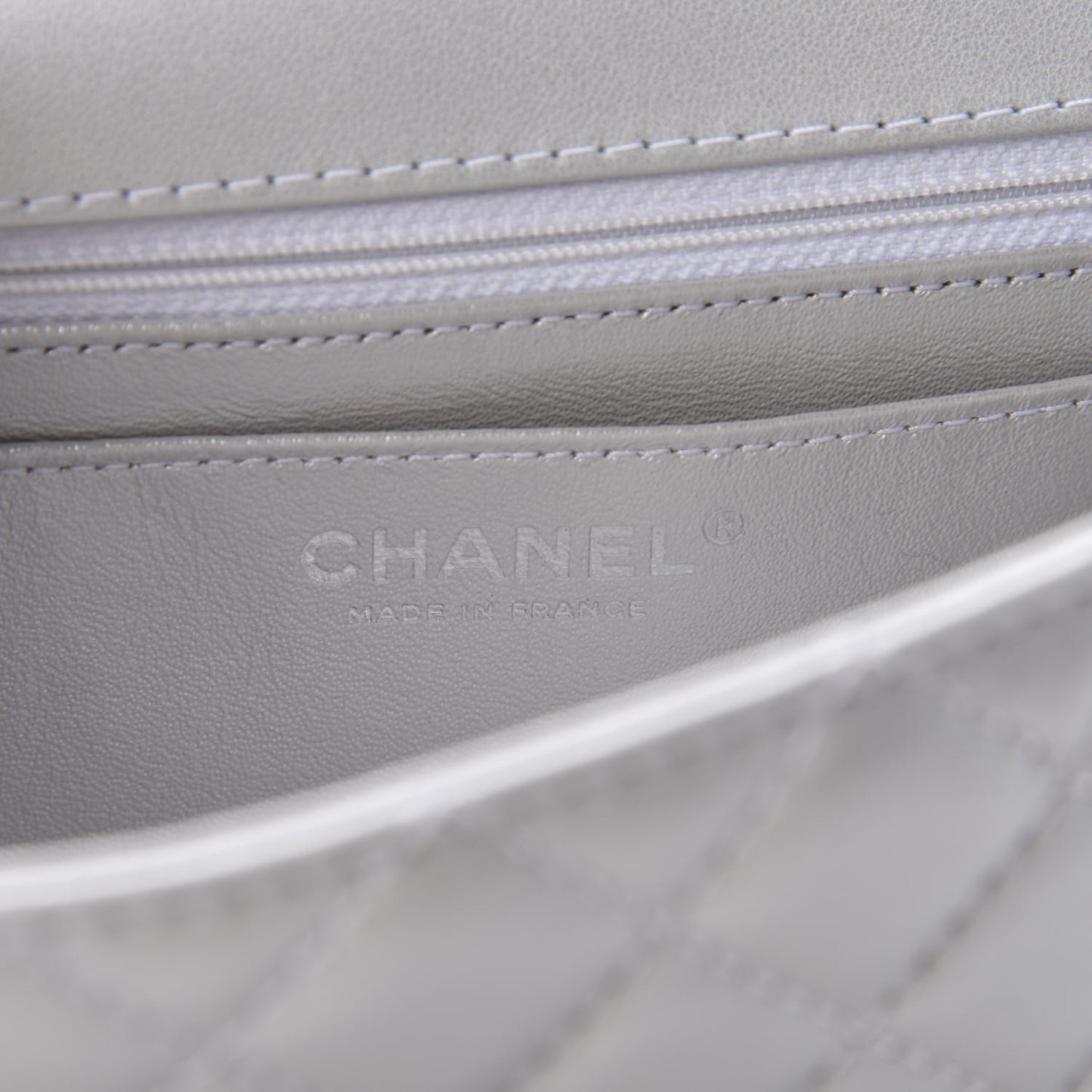 Iridescent Lambskin Quilted 2.55 Reissue Mini Flap White