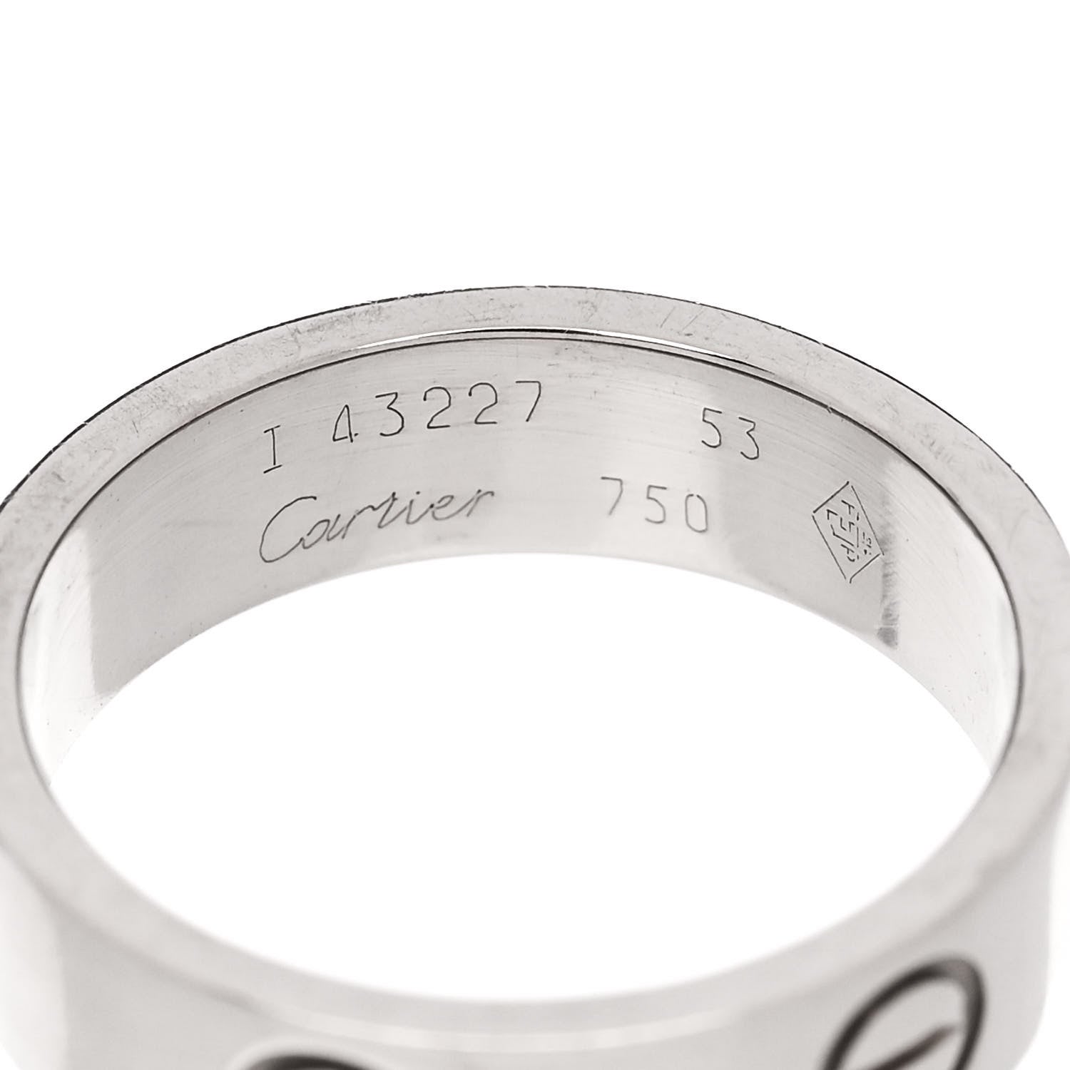 Cartier 18K White Gold 5.5mm LOVE Ring 53 6.5 4 of 5